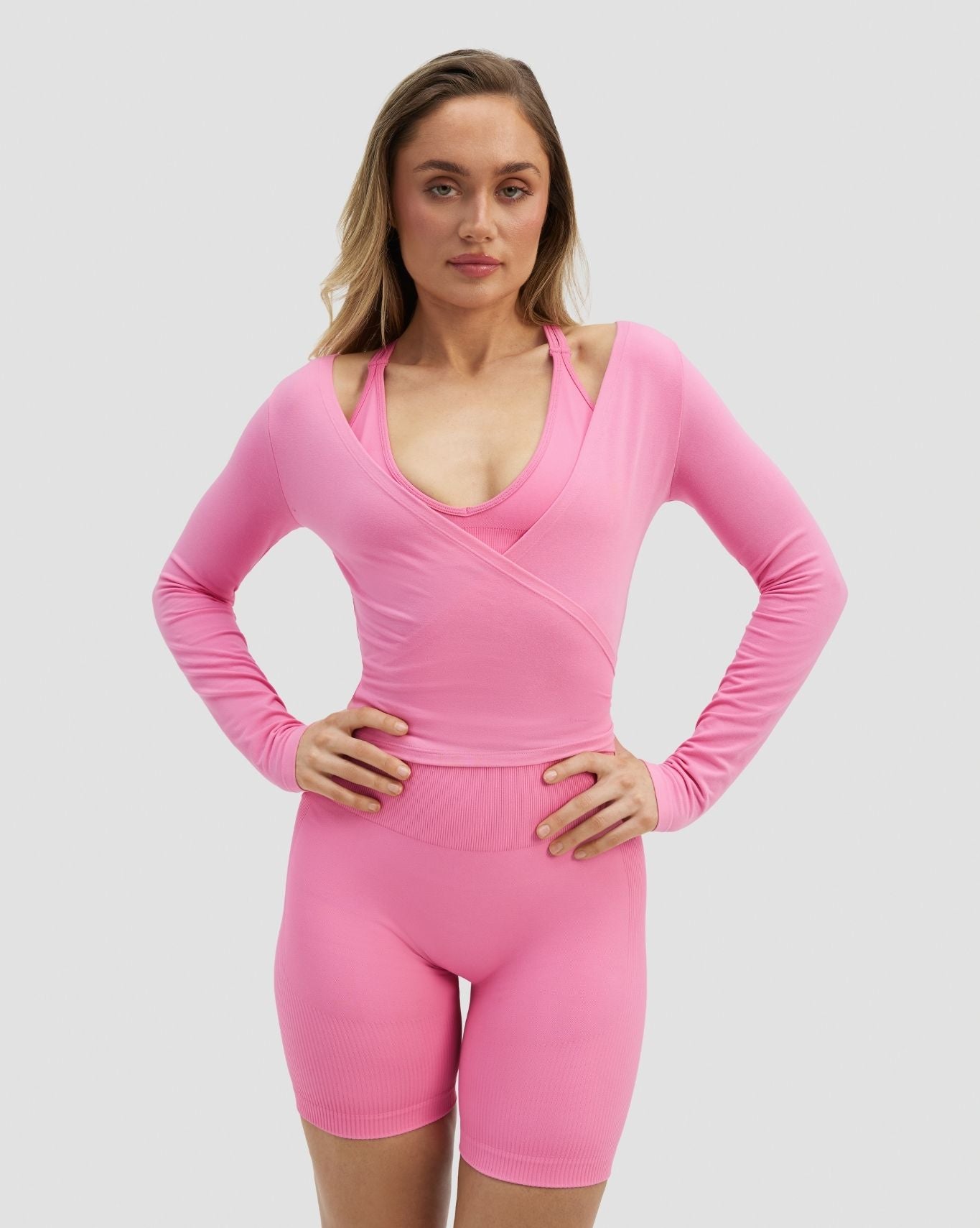 The Essential Collection Wrap Top | Bubble Pink