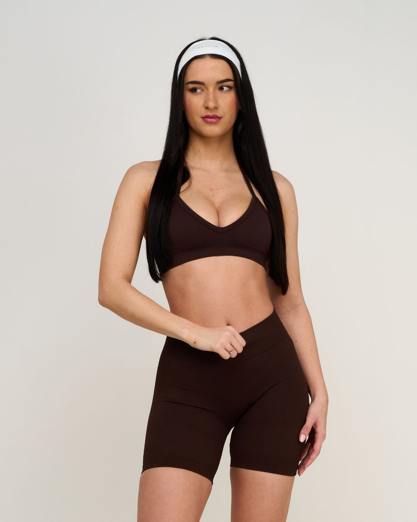 Elevate™ Sculpting Seamless Adjustable Halter Bra | Coffee