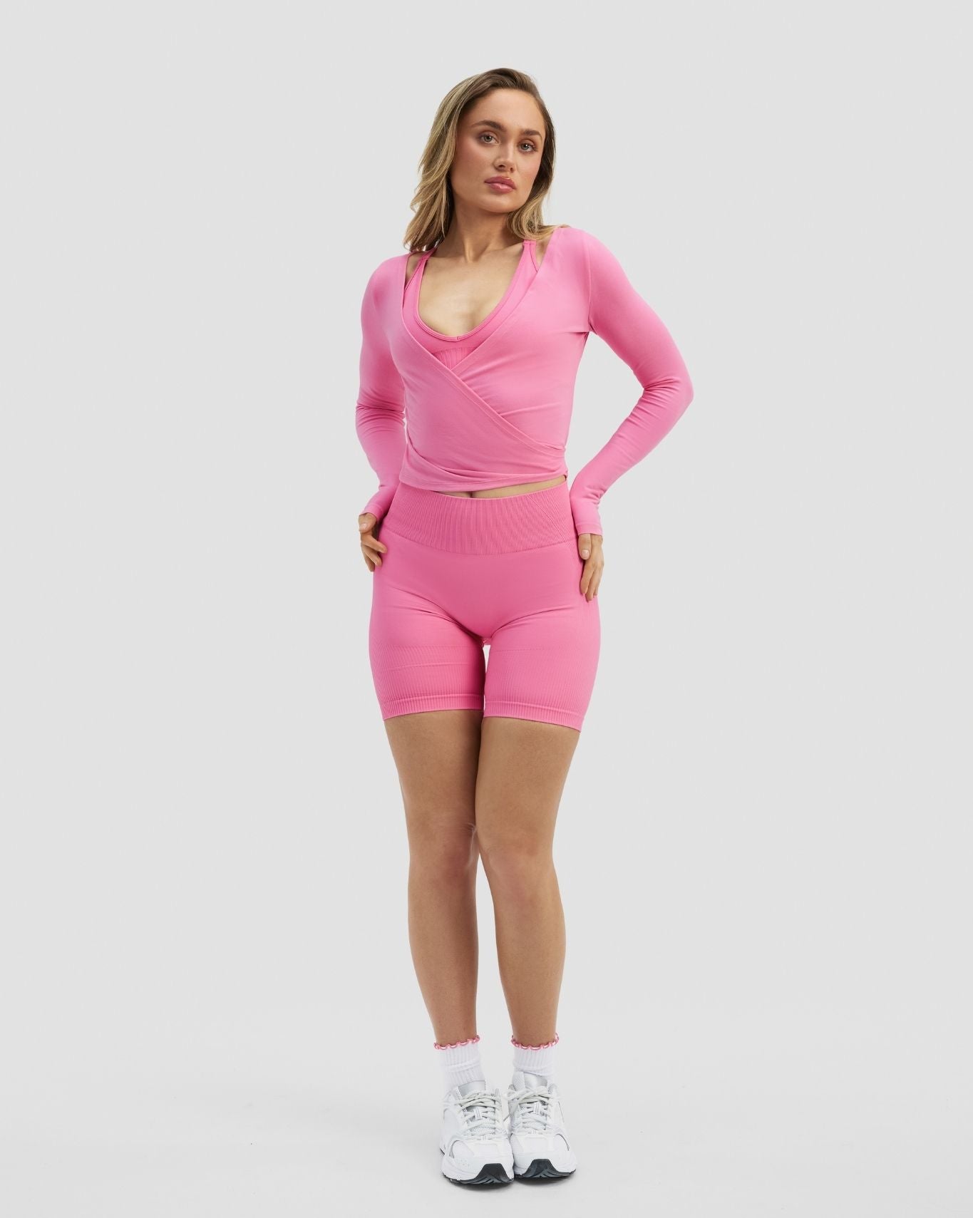 The Essential Collection Wrap Top | Bubble Pink