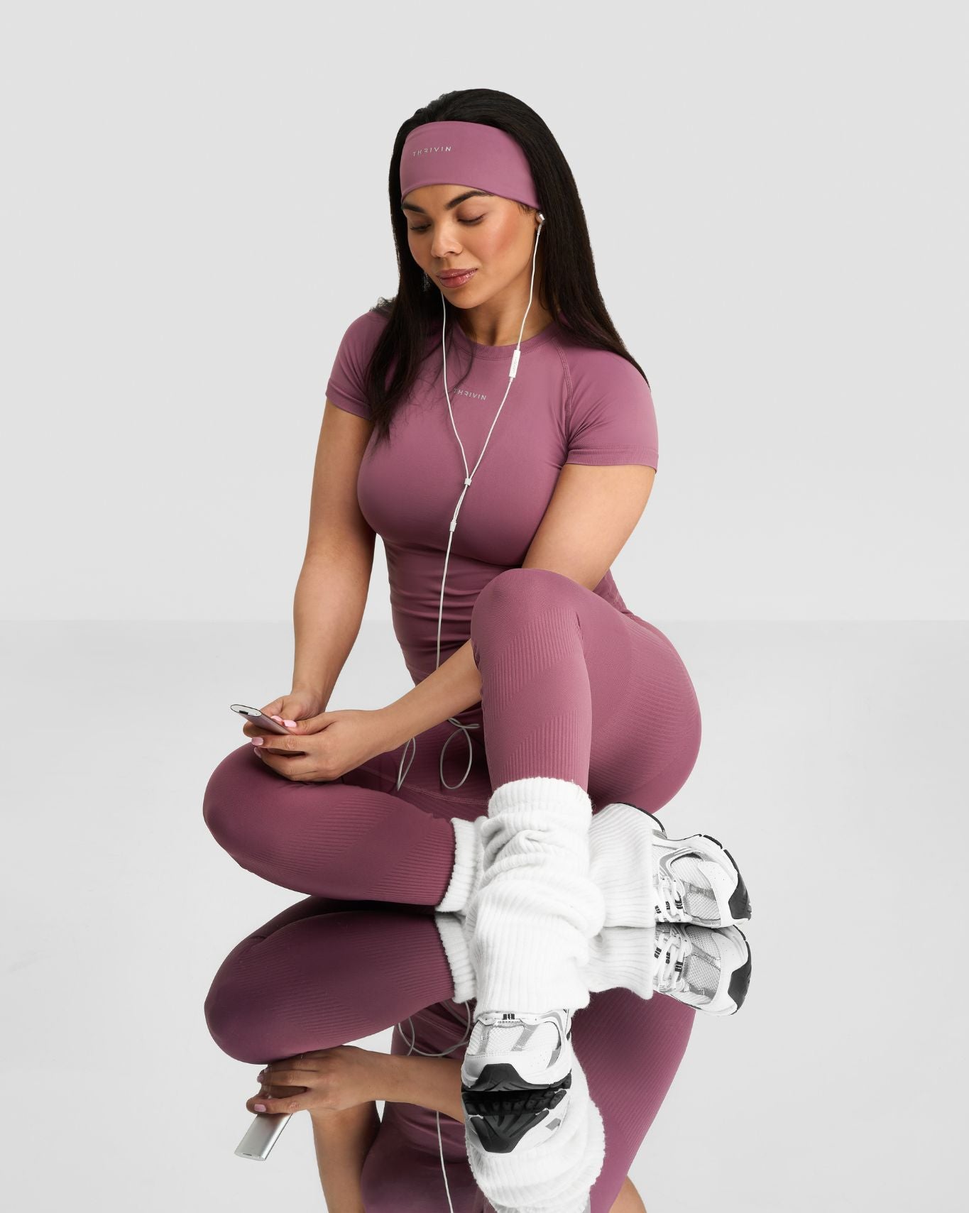 The Essential Collection Chrome Logo Headband | Orchid Mauve