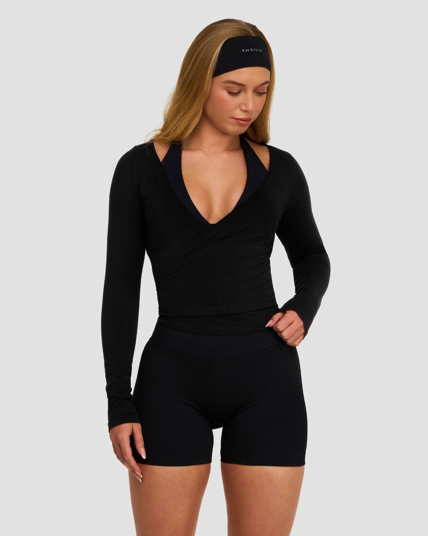 The Essential Collection Wrap Top | Night Black