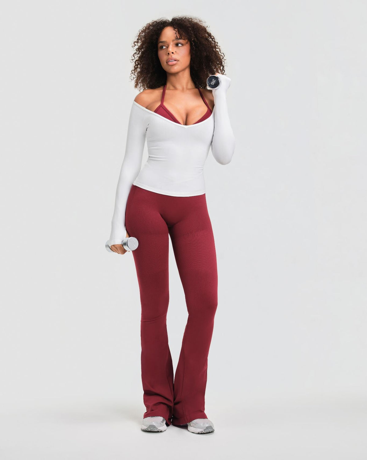 Elevate™ Sculpting Mid V-Waist Flare Leggings | Fine Wine