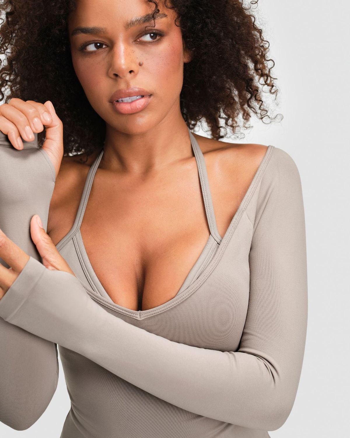 Elevate™ Sculpting Seamless V-Neck Top | Latte