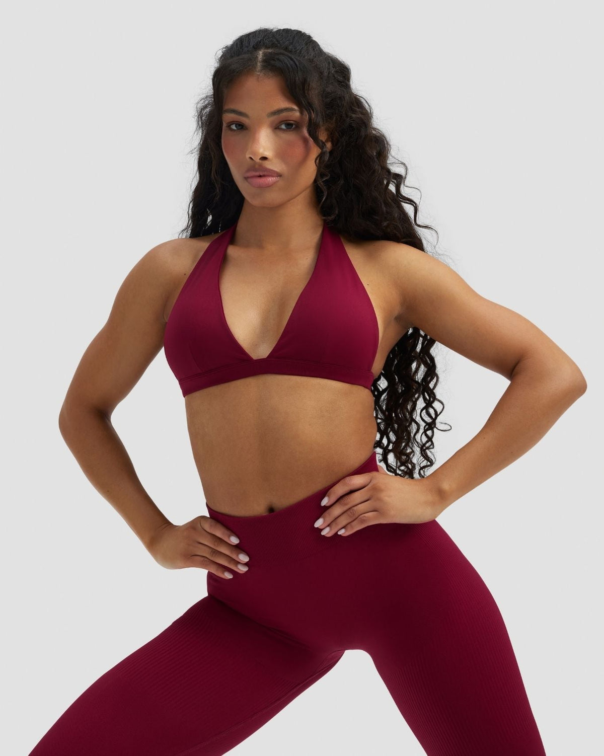 Elevate™ Sculpting Seamless V-Neck Halter Bra | Raspberry