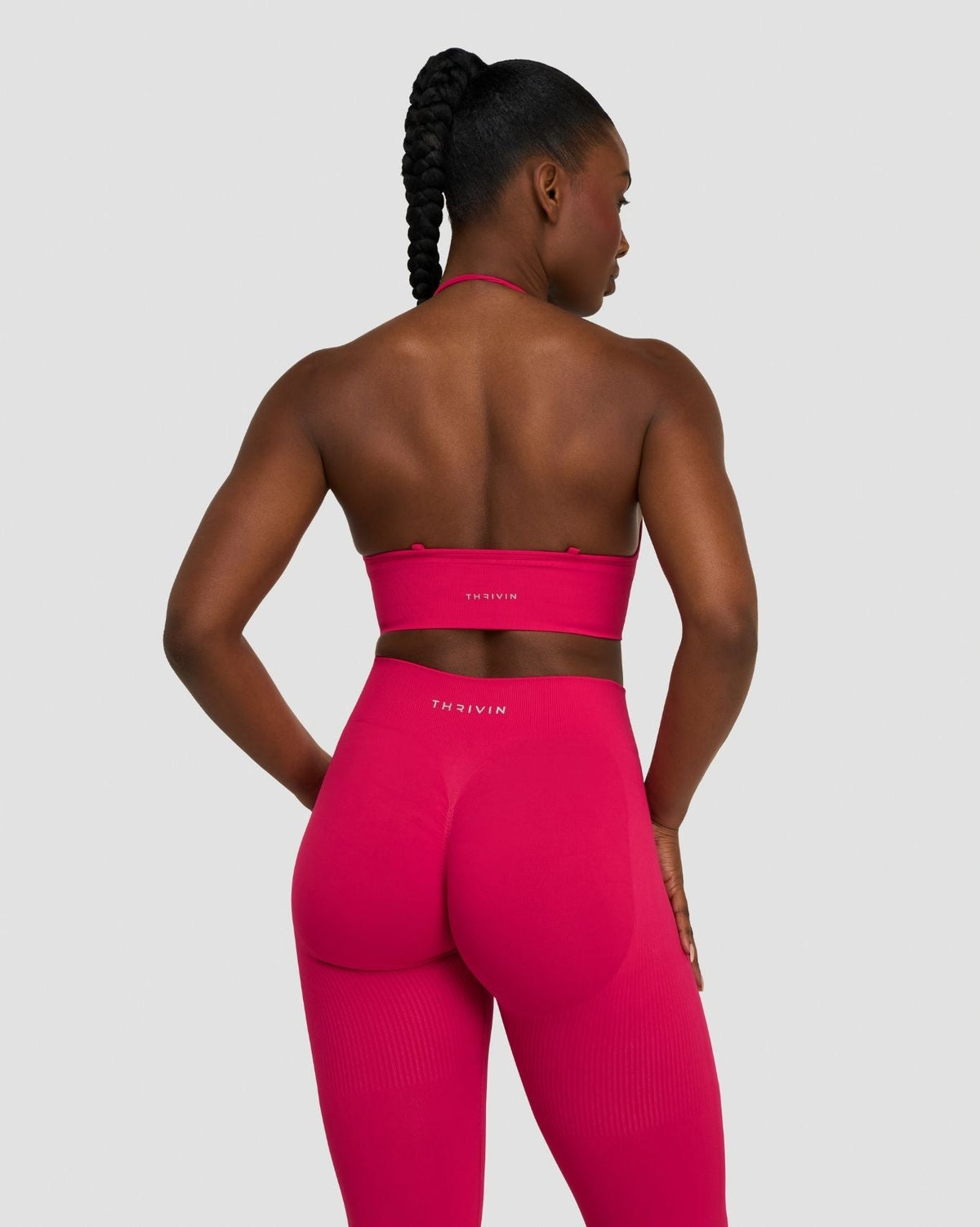 Elevate Multiway Sculpt Seamless Bra in Strawberry, back view of straps and band