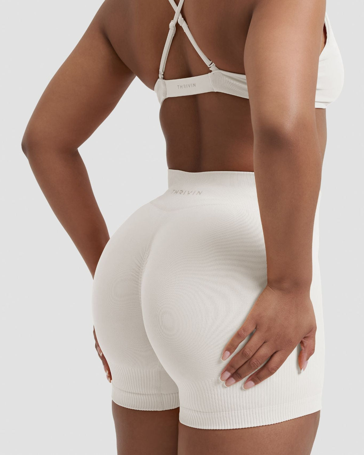 Elevate™ Sculpting Mid Waist Scrunch Shorter Shorts | Cream