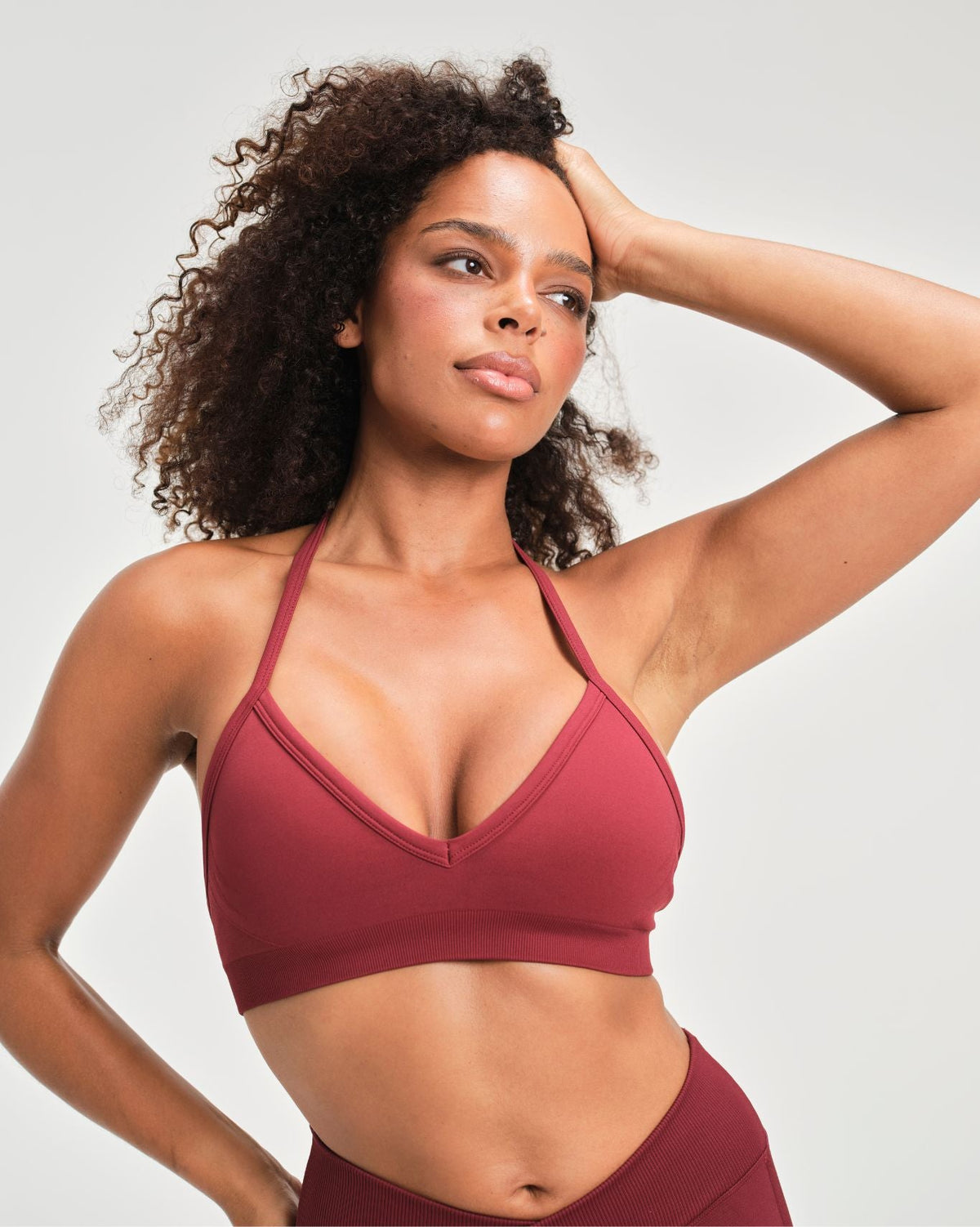 Elevate™ Sculpting Seamless Adjustable Halter Bra | Fine Wine