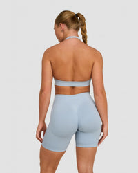 Elevate™ Sculpting Seamless Adjustable Halter Bra | Blue Haze