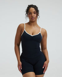 Elevate™ Outline Cross Back Tank Top | Night Black