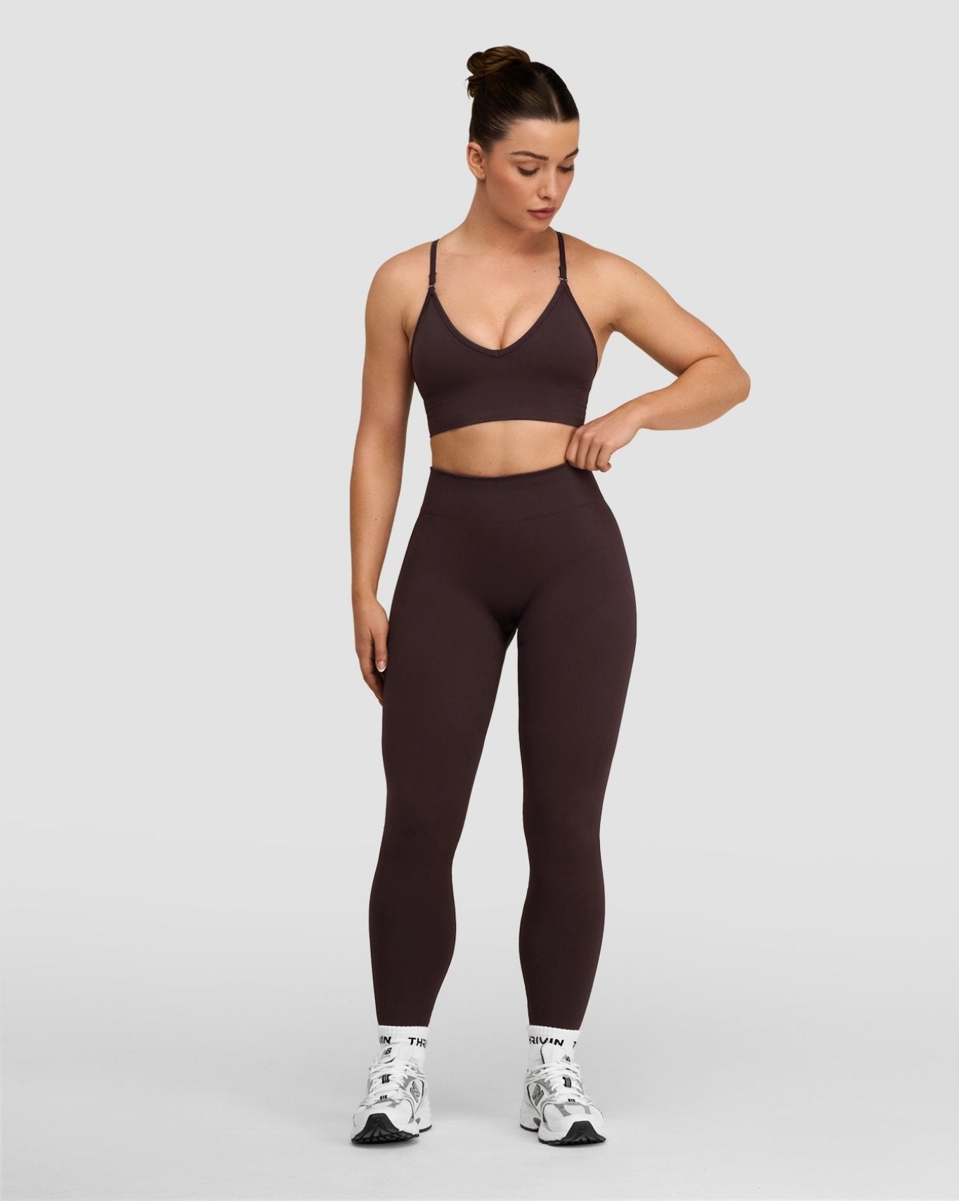 Elevate™ Sculpting Mid Waist Scrunch Leggings | Coffee
