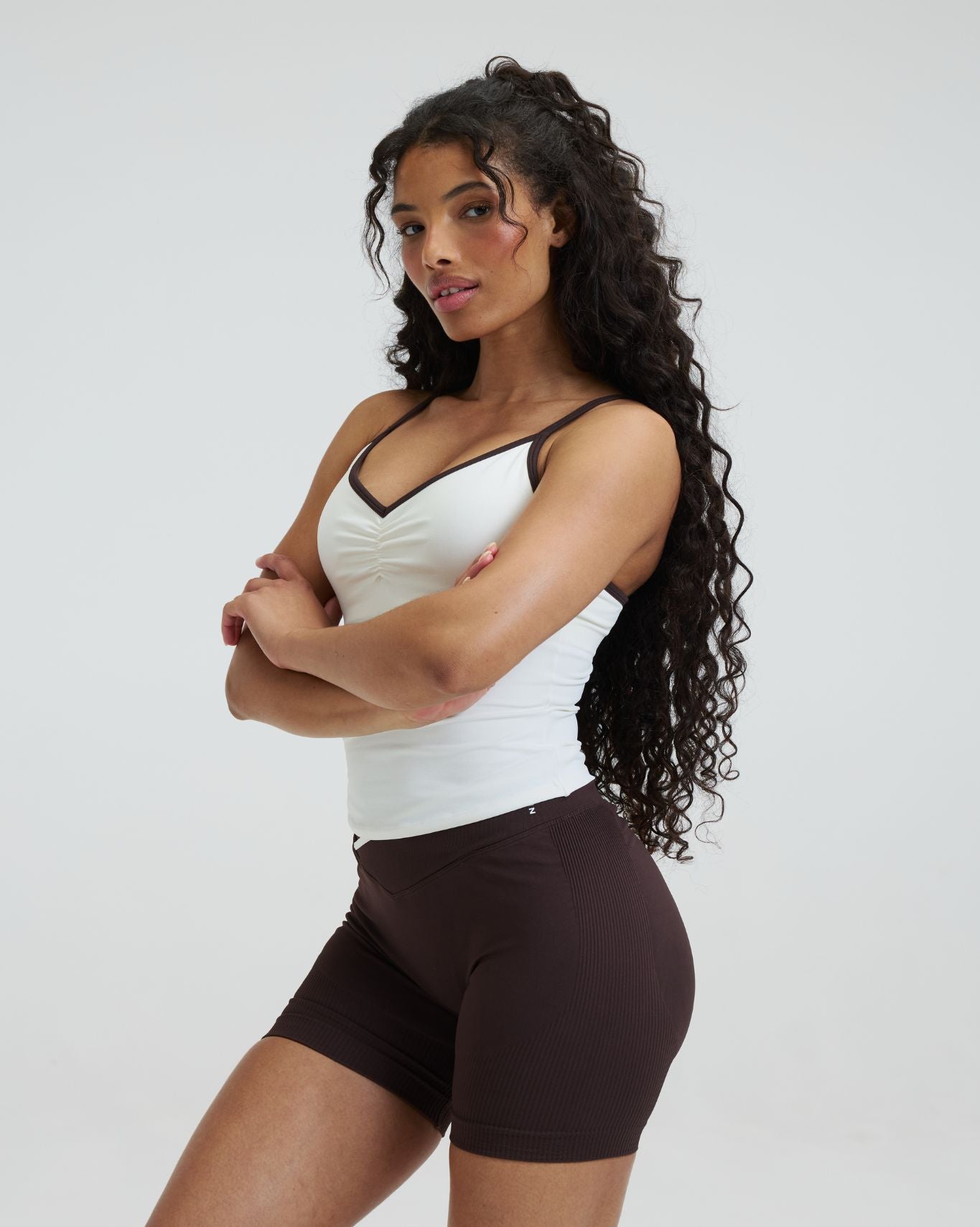 Elevate™ Outline Cross Back Tank Top | Cream