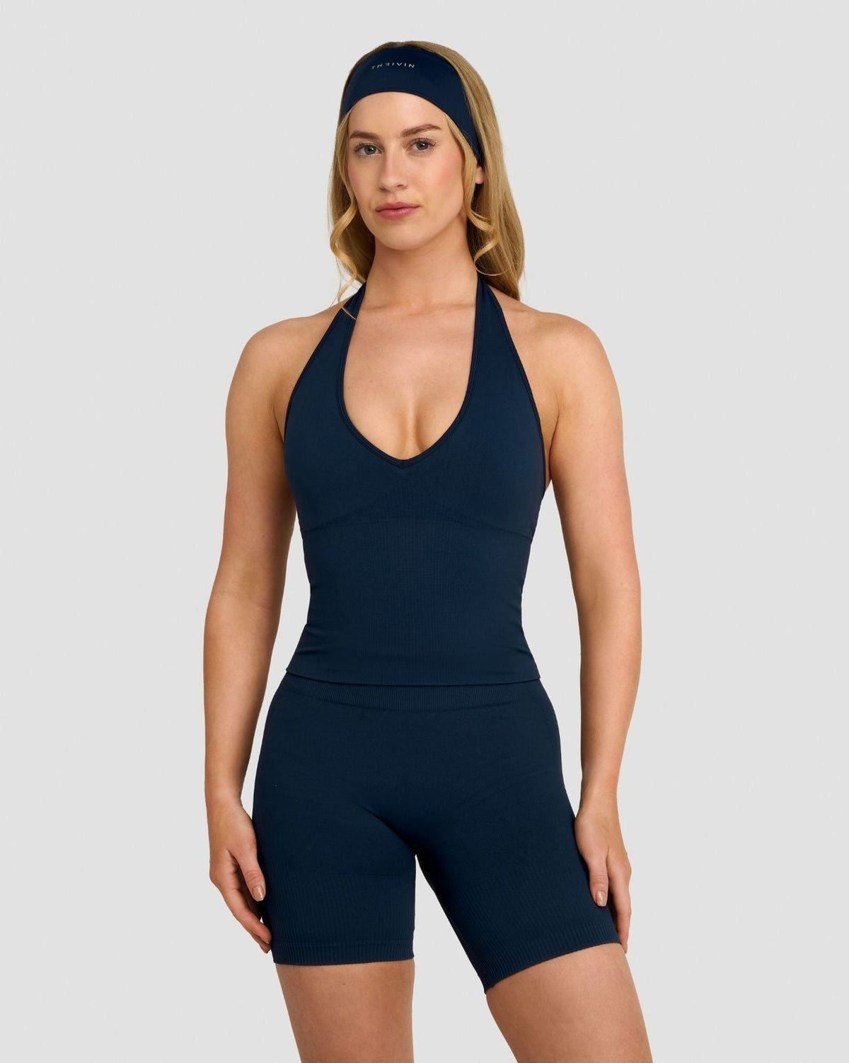 Elevate™ Sculpting Seamless Halterneck Top | Midnight Navy