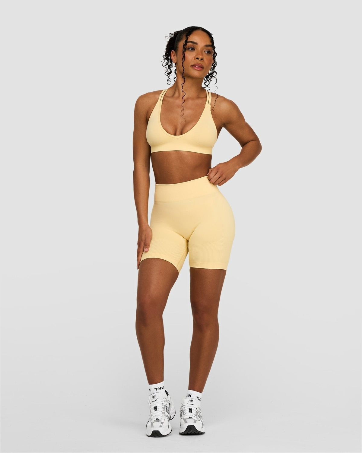 Elevate™ Sculpting Mid Waist Scrunch Shorts | Golden Butter