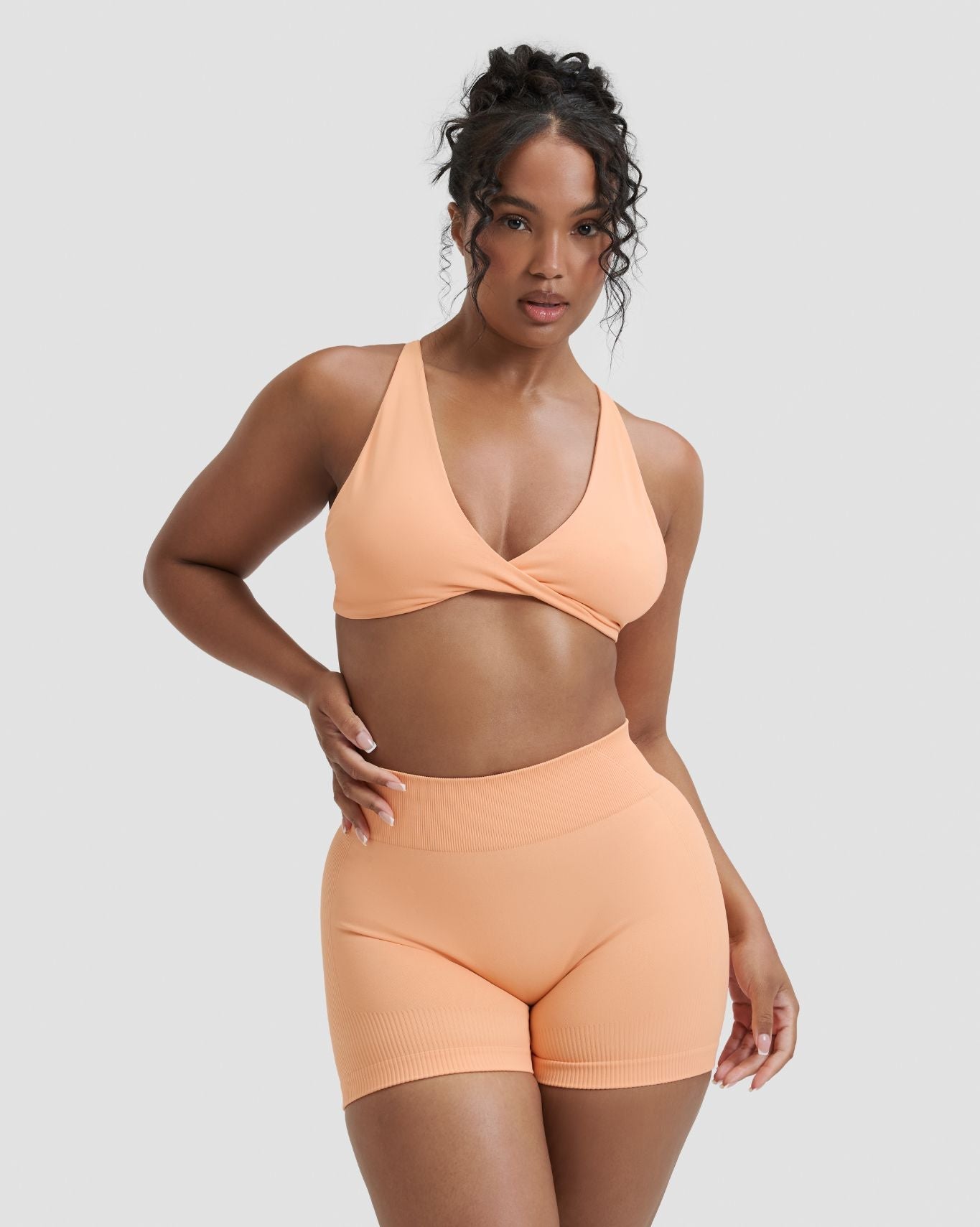 Elevate™ Sculpting Mid Waist Scrunch Shorter Shorts | Melon
