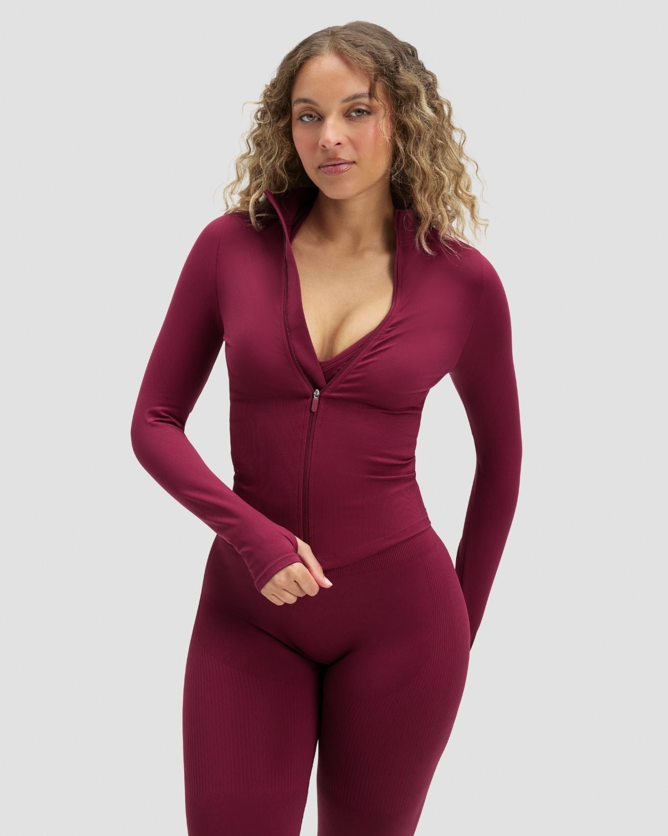 Elevate™ Compression Long Sleeve Jacket | Cherry Berry
