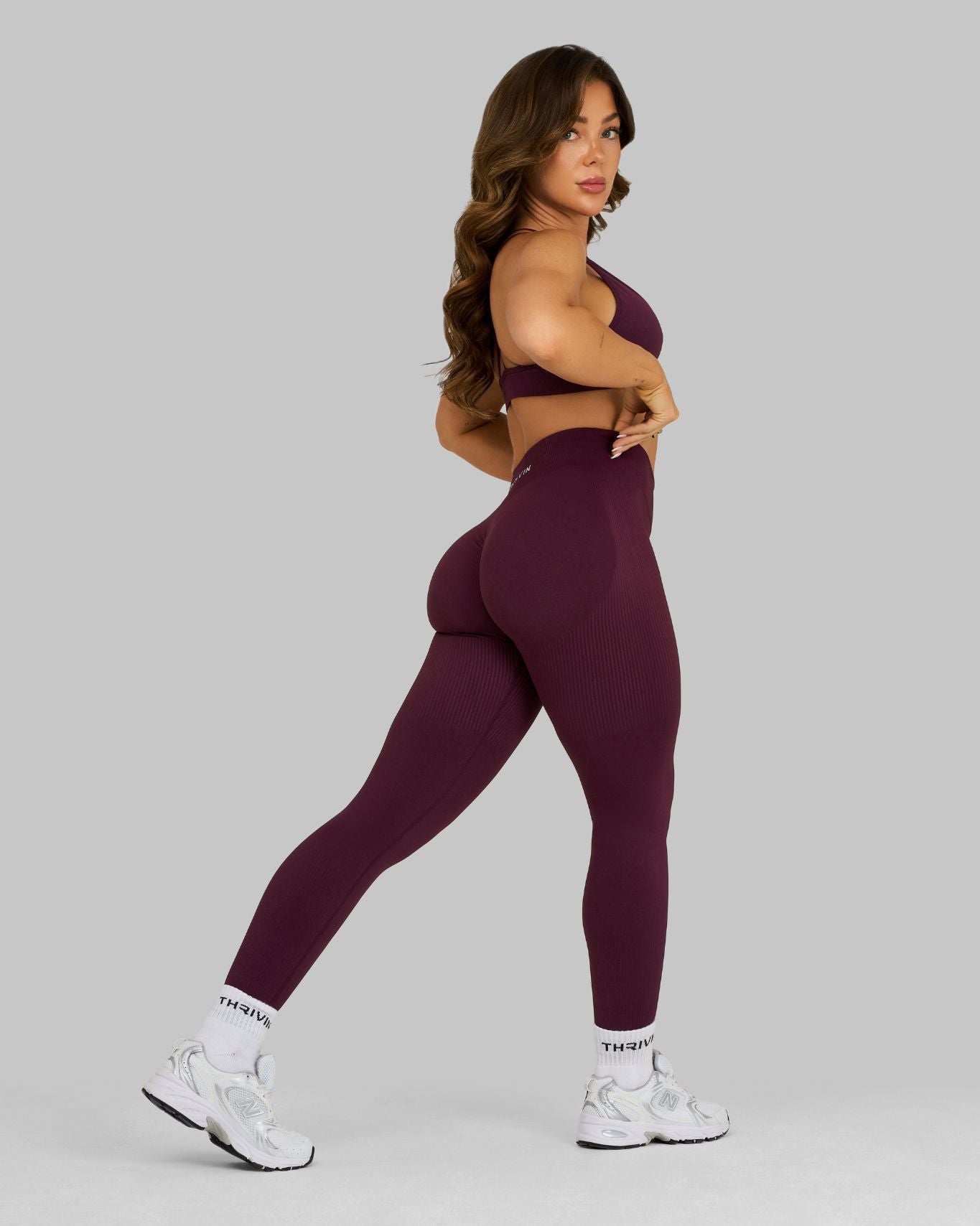 Elevate™ Sculpting Mid Waist Scrunch Leggings | Winter Plum