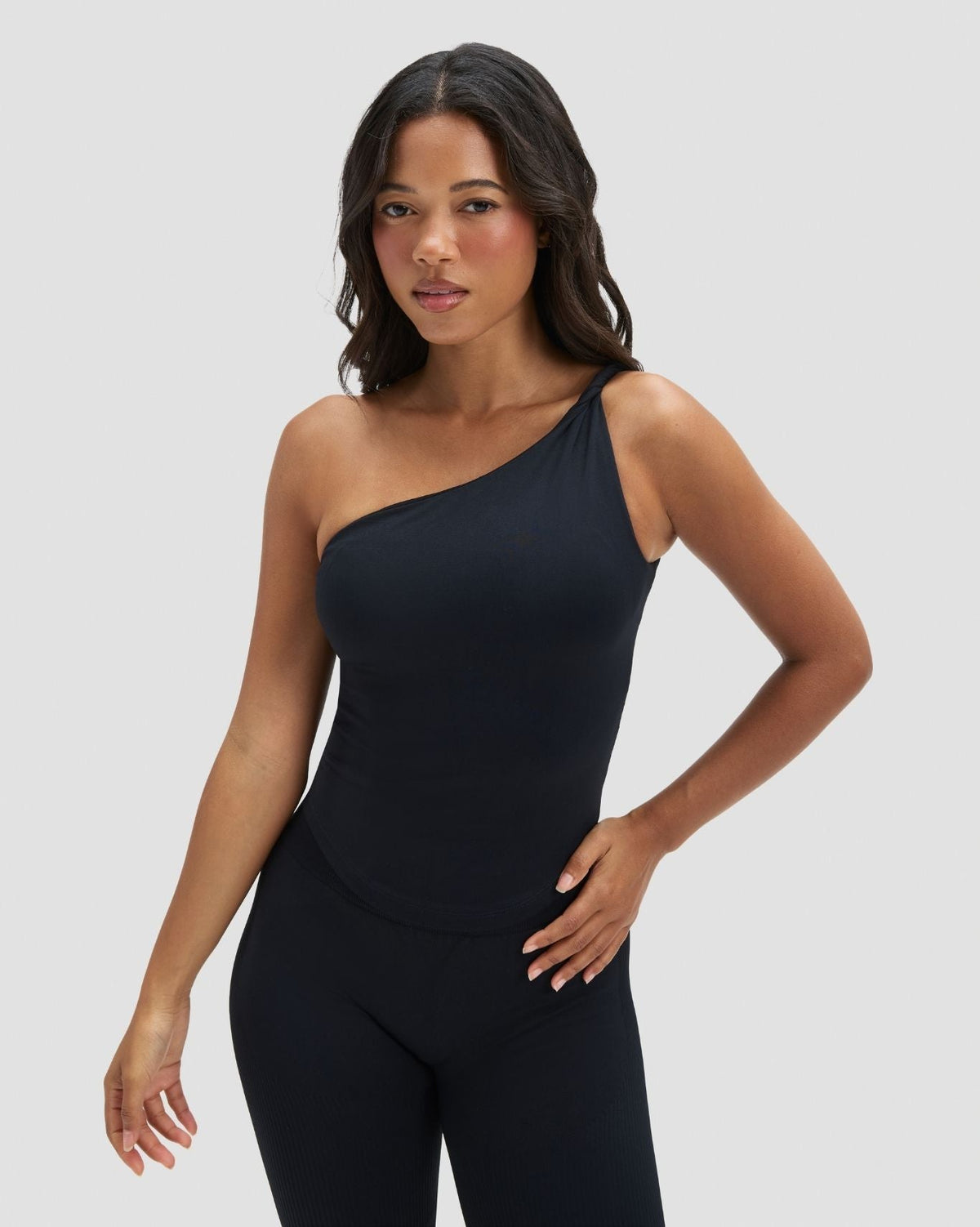 Elevate™ Sculpting Asymmetric Twist Top | Night Black