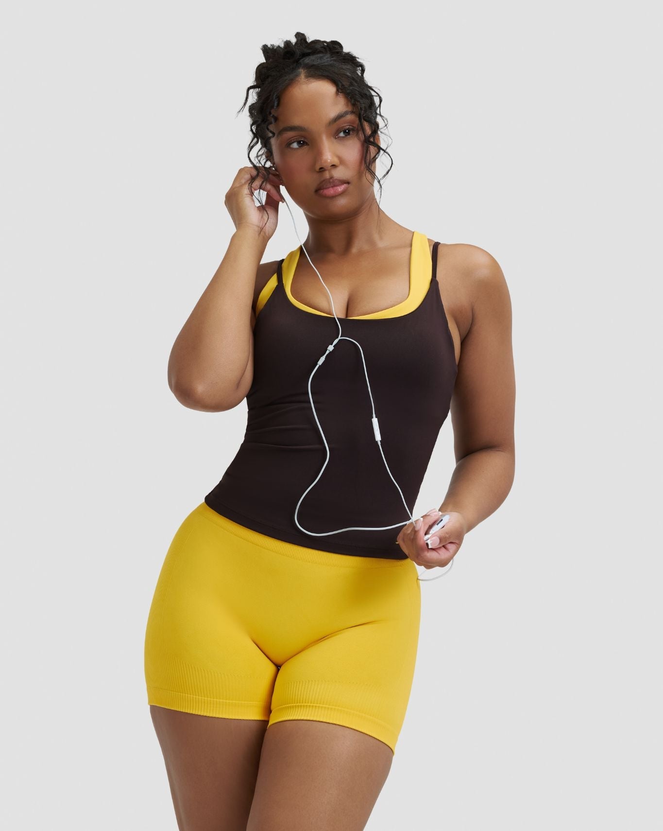 Elevate™ Sculpting Mid Waist Scrunch Shorter Shorts | Banana