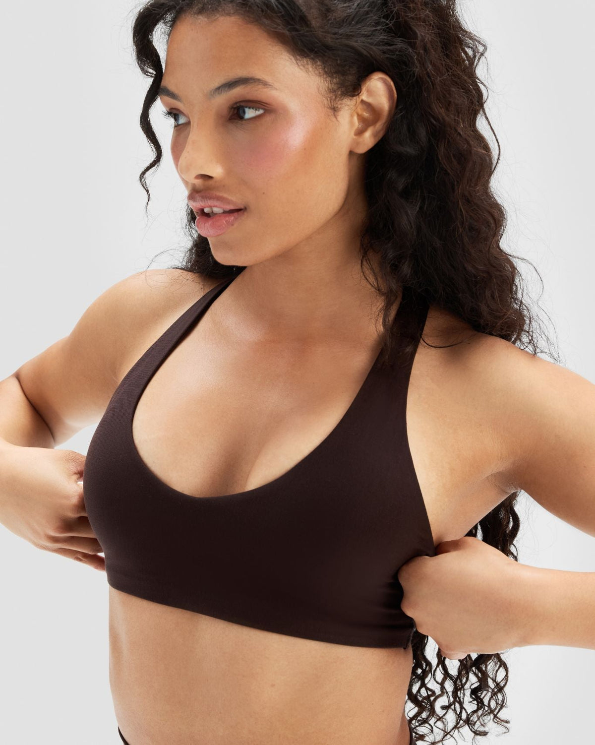 Essence Racer Back Sports Bra | Coffee
