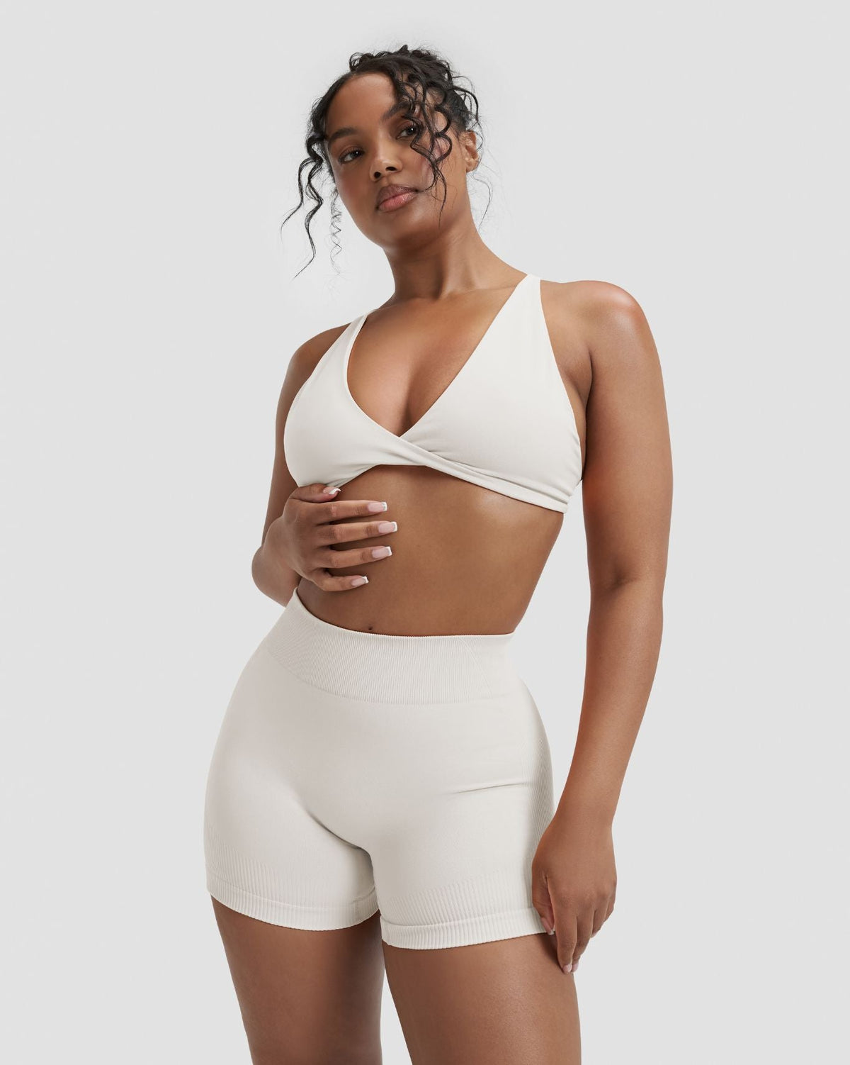 Elevate™ Sculpting Mid Waist Scrunch Shorter Shorts | Cream