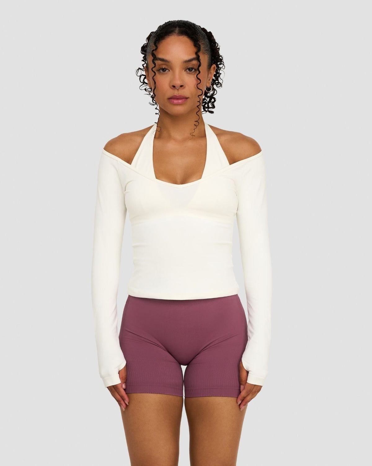 Elevate™ Sculpting Seamless V-Neck Top | Cream
