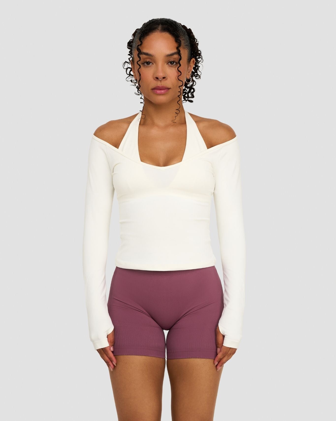 Elevate™ Sculpting Seamless V-Neck Top | Cream