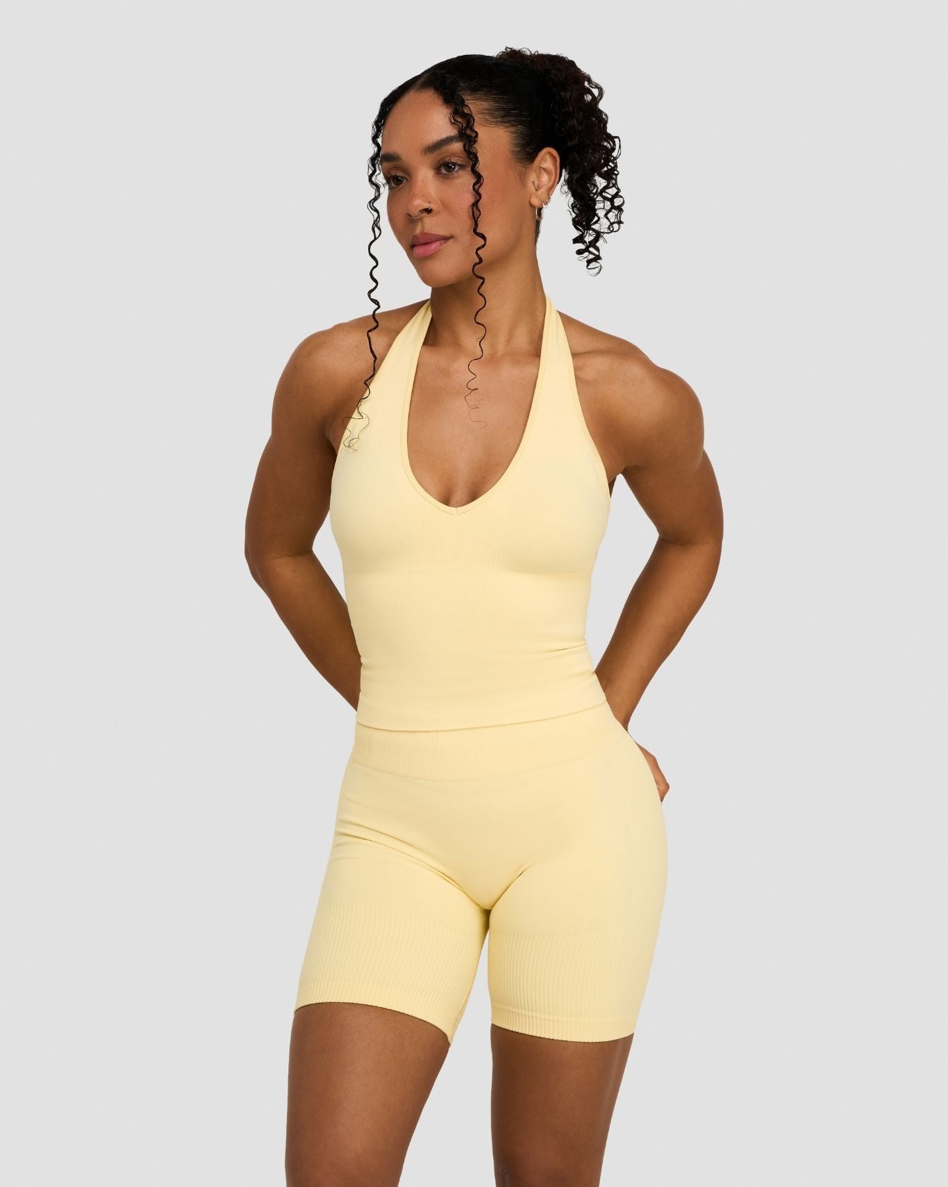 Elevate™ Sculpting Seamless Halterneck Top | Golden Butter