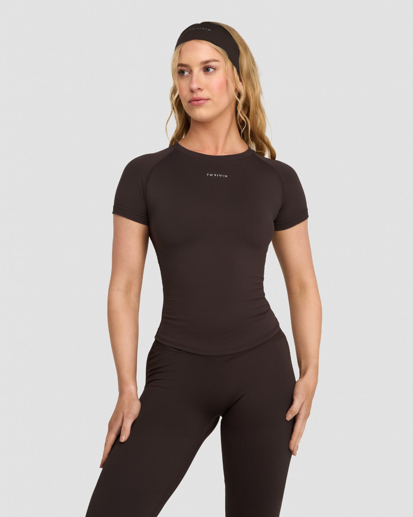 The Essential Collection Chrome Logo Headband | Coffee