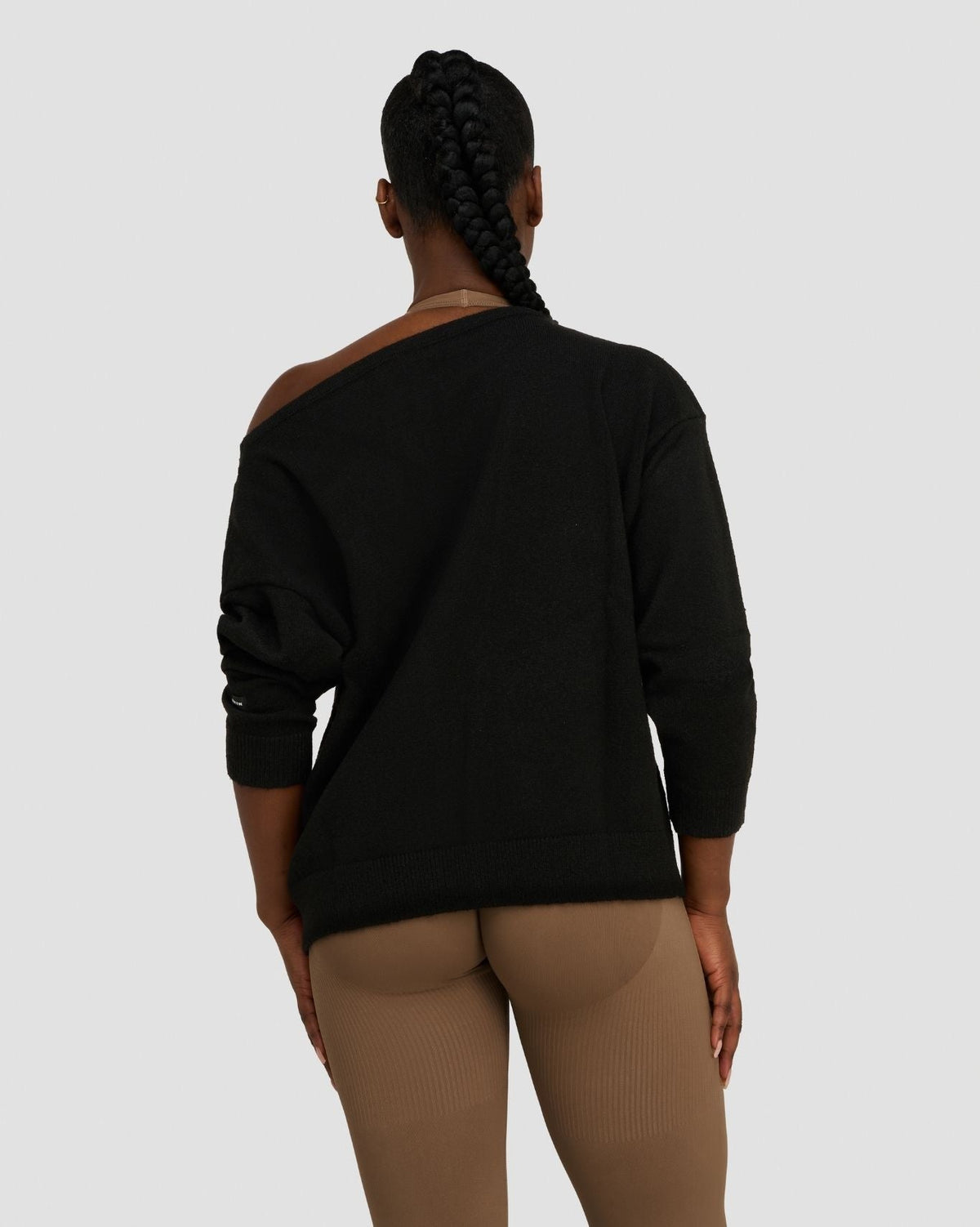 The Essential Collection Off The Shoulder Wool Blend Sweater | Night Black