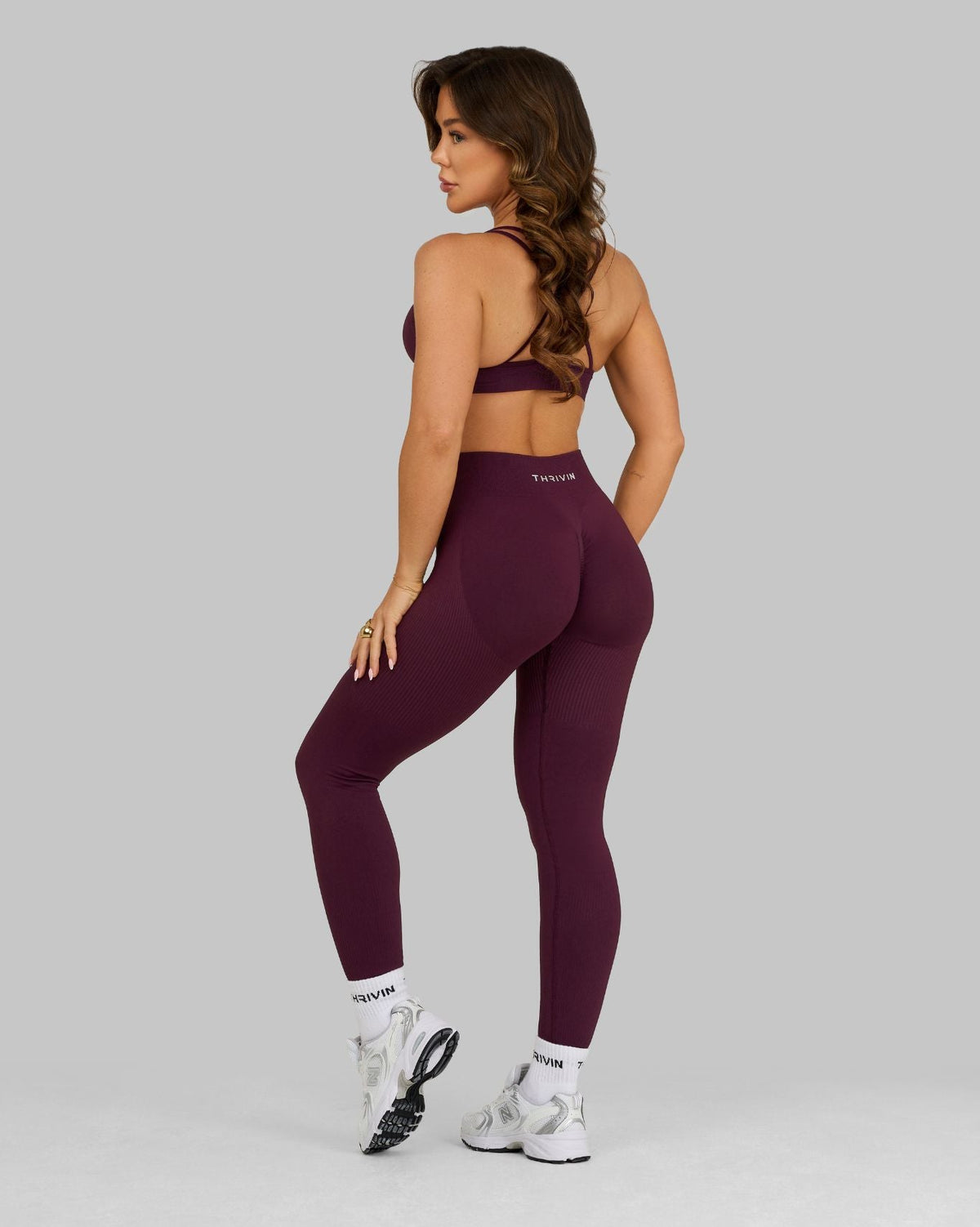 Elevate™ Sculpting Mid Waist Scrunch Leggings | Winter Plum