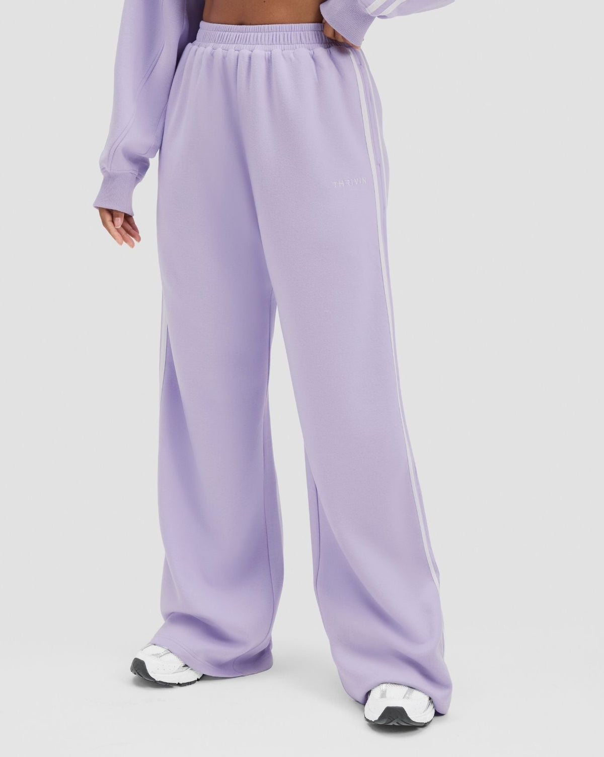 Essential Jersey Stripe Joggers | Lilac