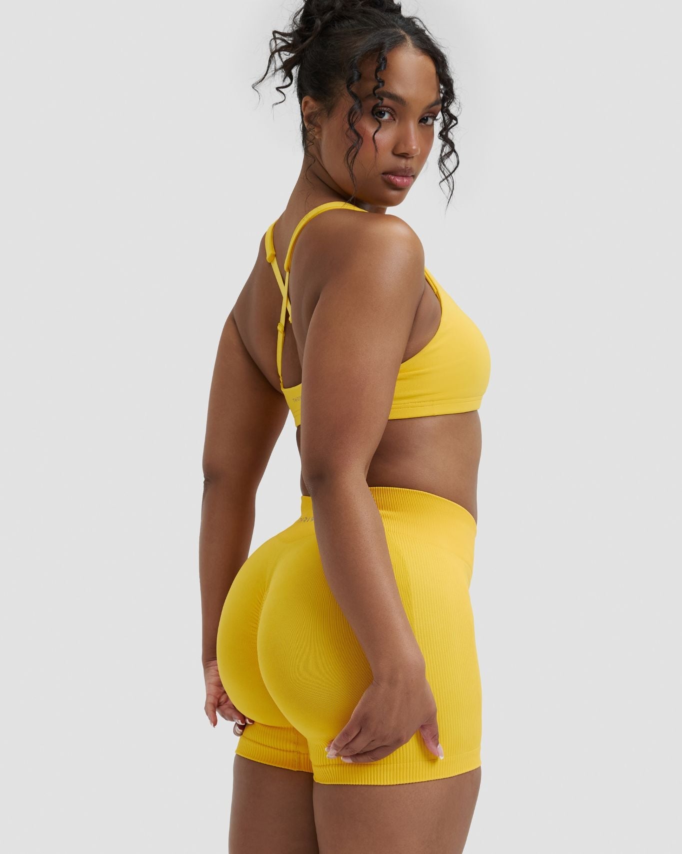 Elevate™ Sculpting Mid Waist Scrunch Shorter Shorts | Banana