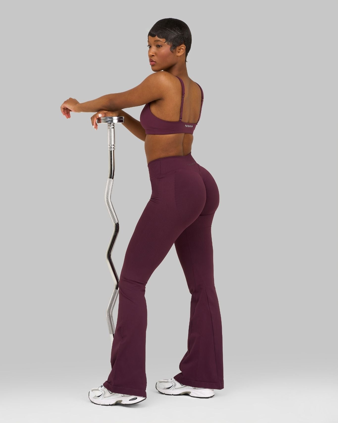 Elevate™ Sculpting Mid V-Waist Flare Leggings | Winter Plum