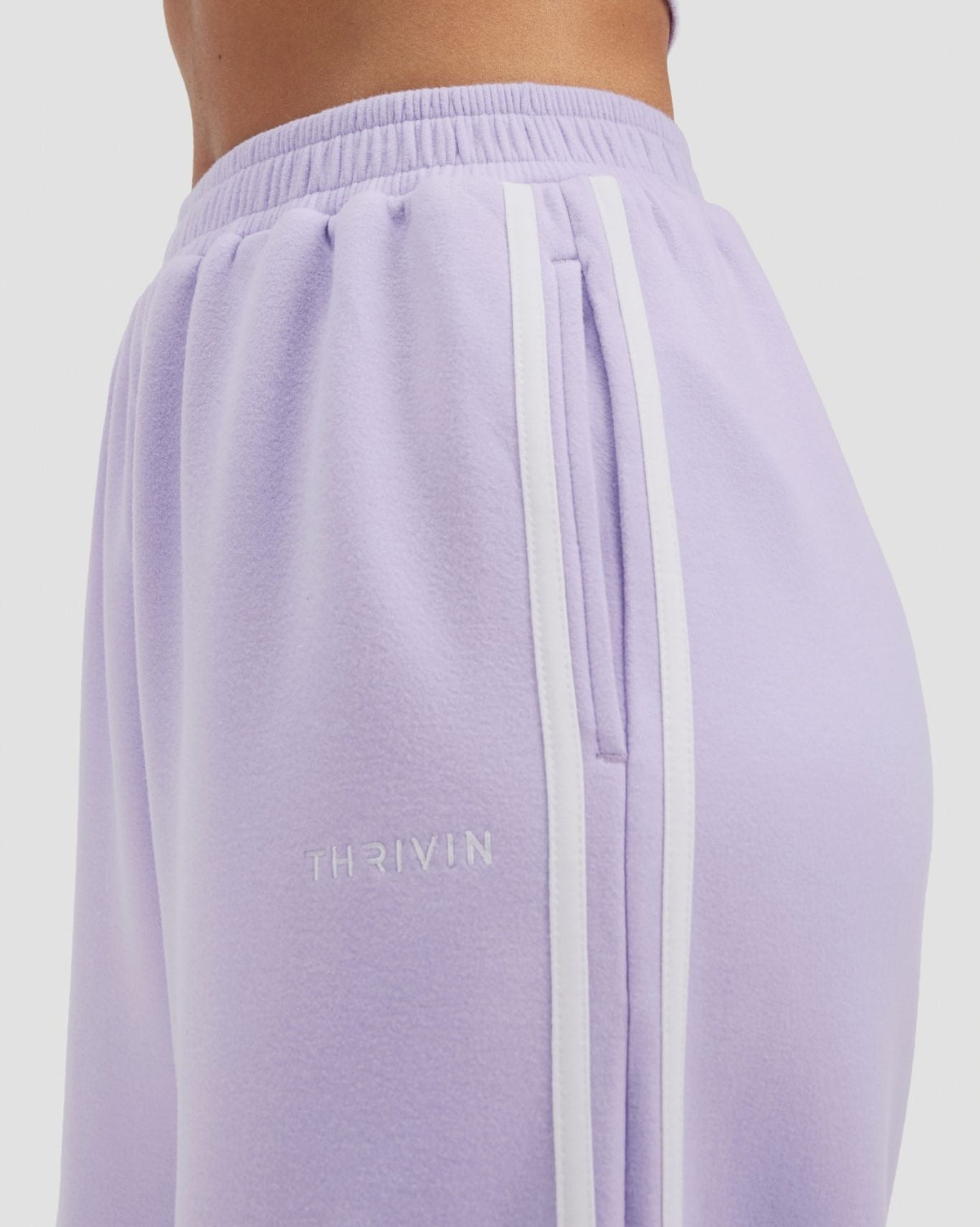 Essential Jersey Stripe Joggers | Lilac