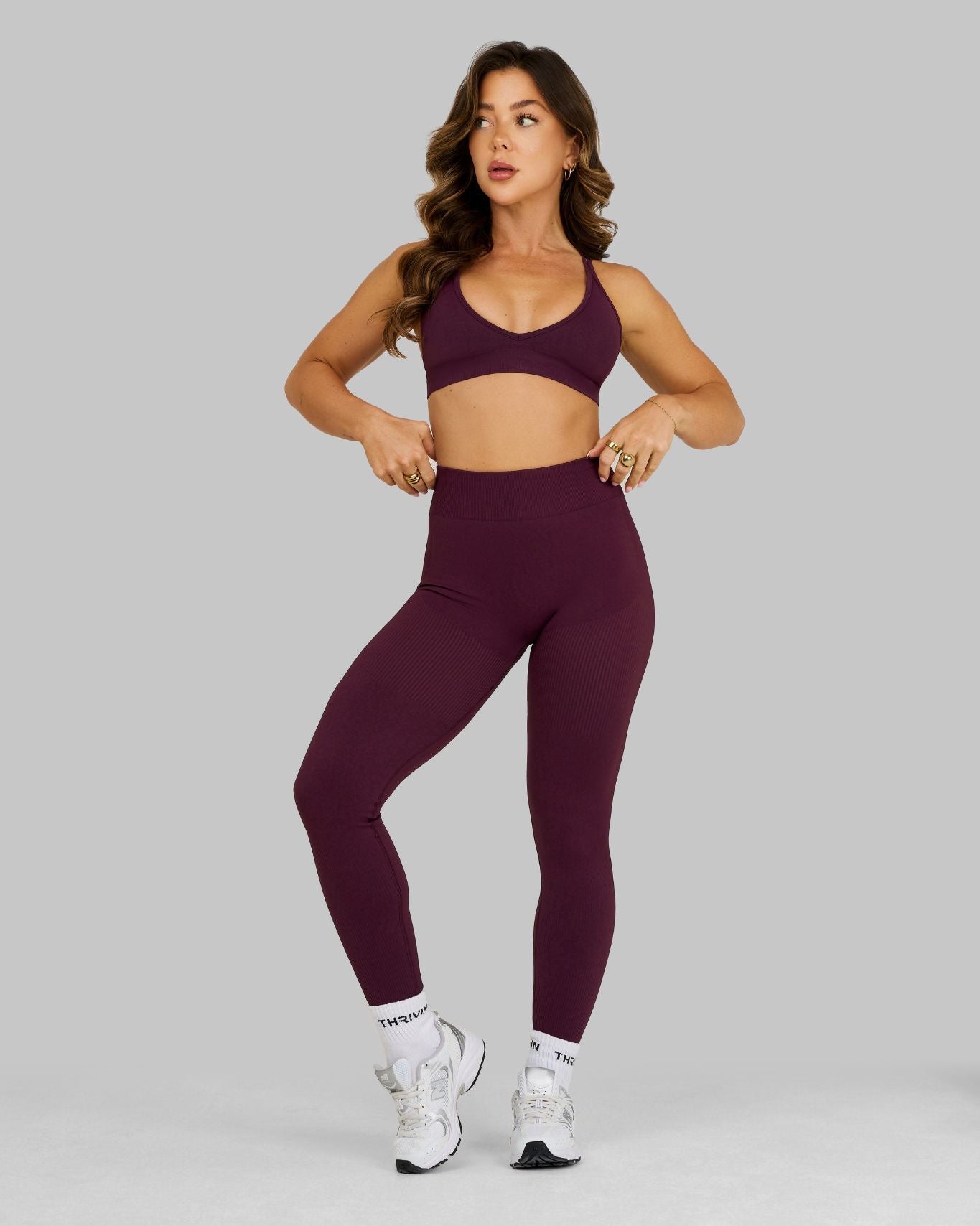 Elevate™ Sculpting Mid Waist Scrunch Leggings | Winter Plum