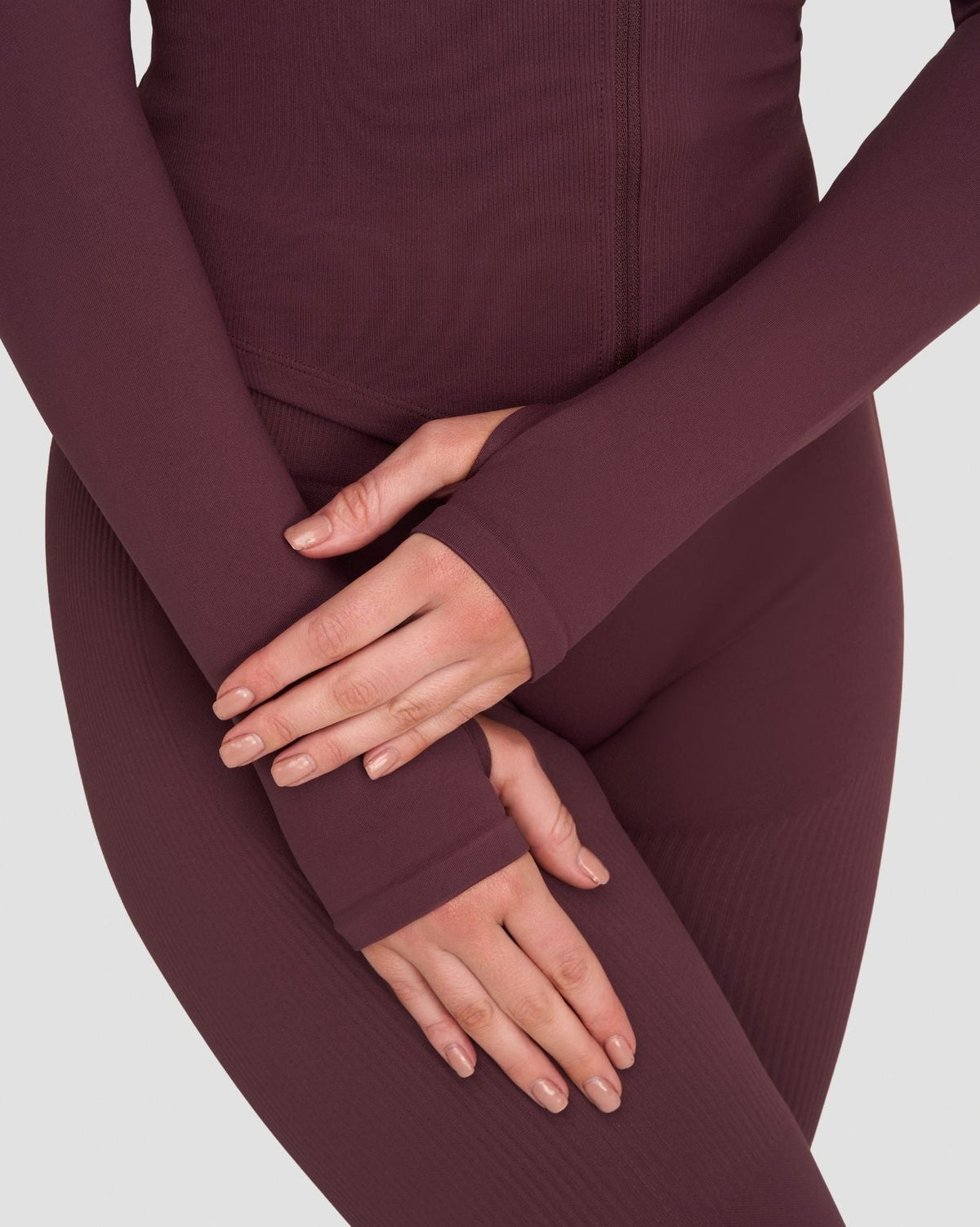 Elevate™ Compression Long Sleeve Jacket | Dark Mauve
