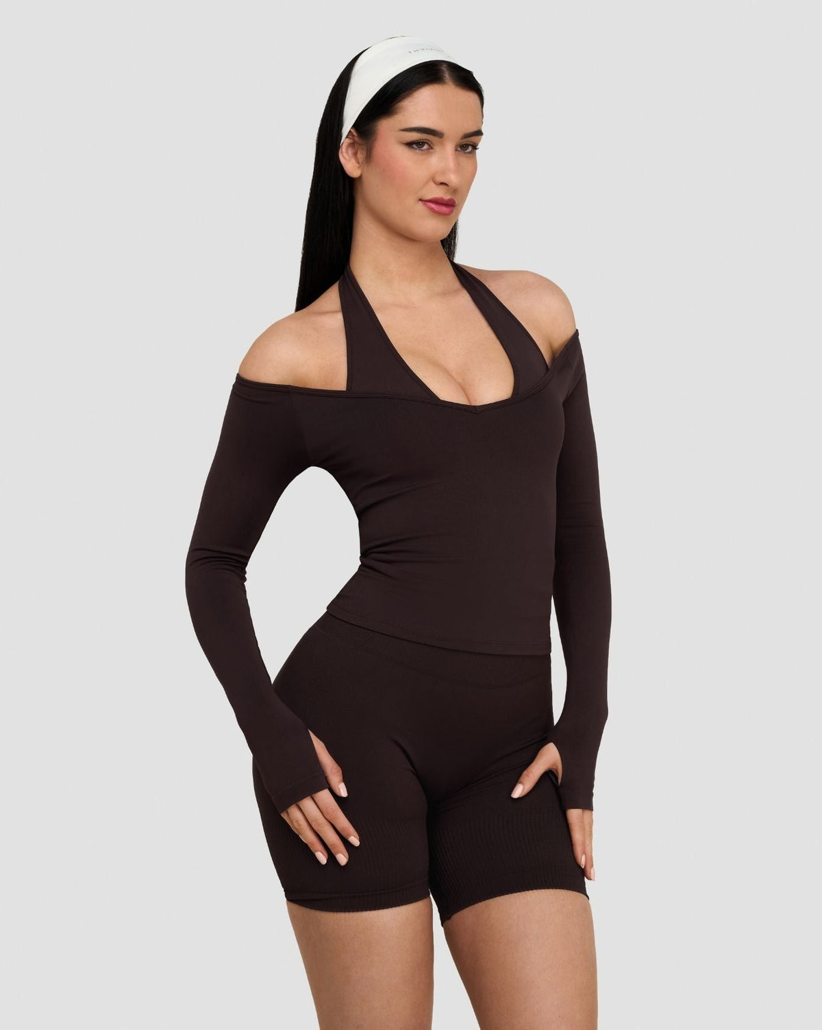 Elevate™ Sculpting Seamless V-Neck Top | Coffee