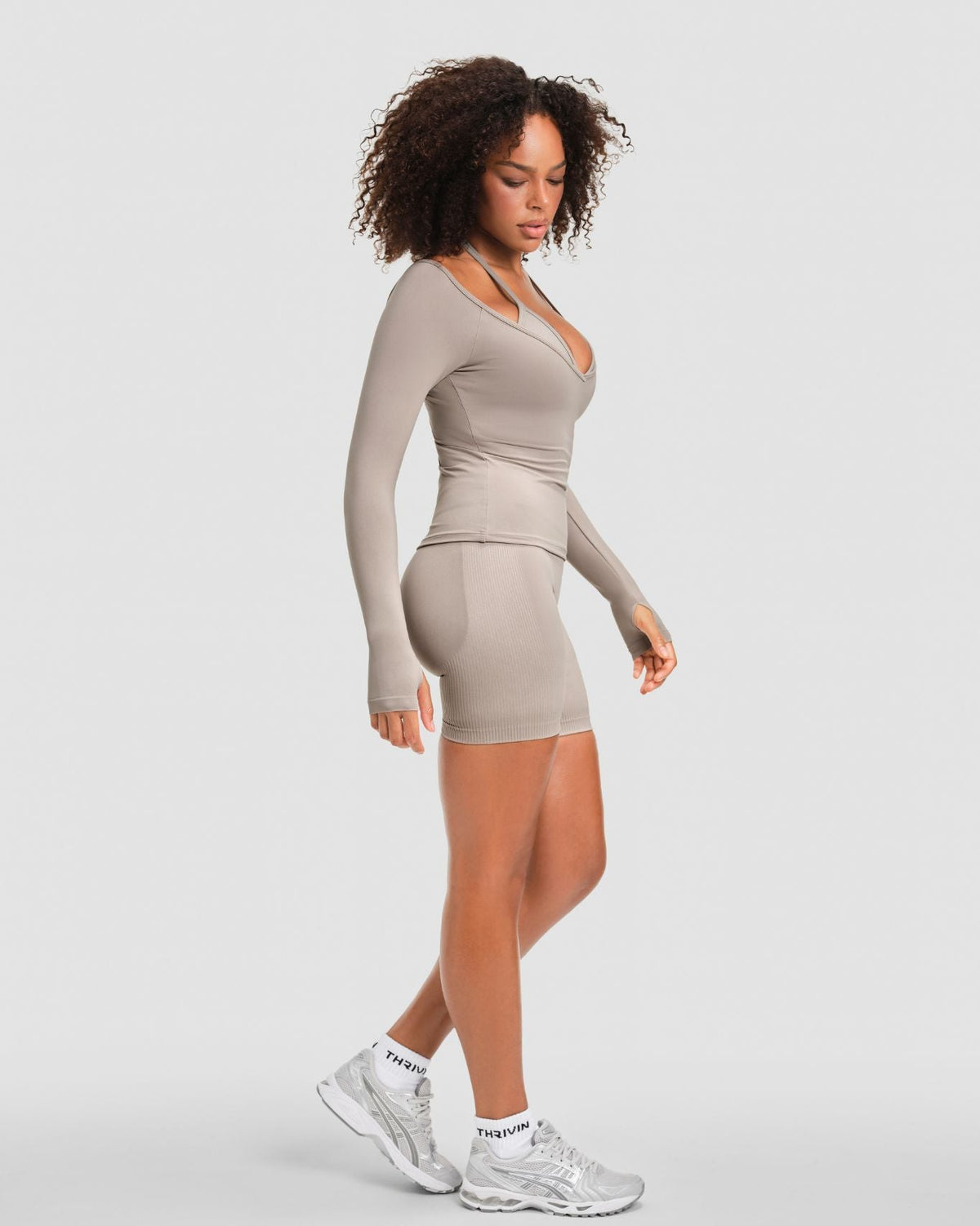 Elevate™ Sculpting Seamless V-Neck Top | Latte