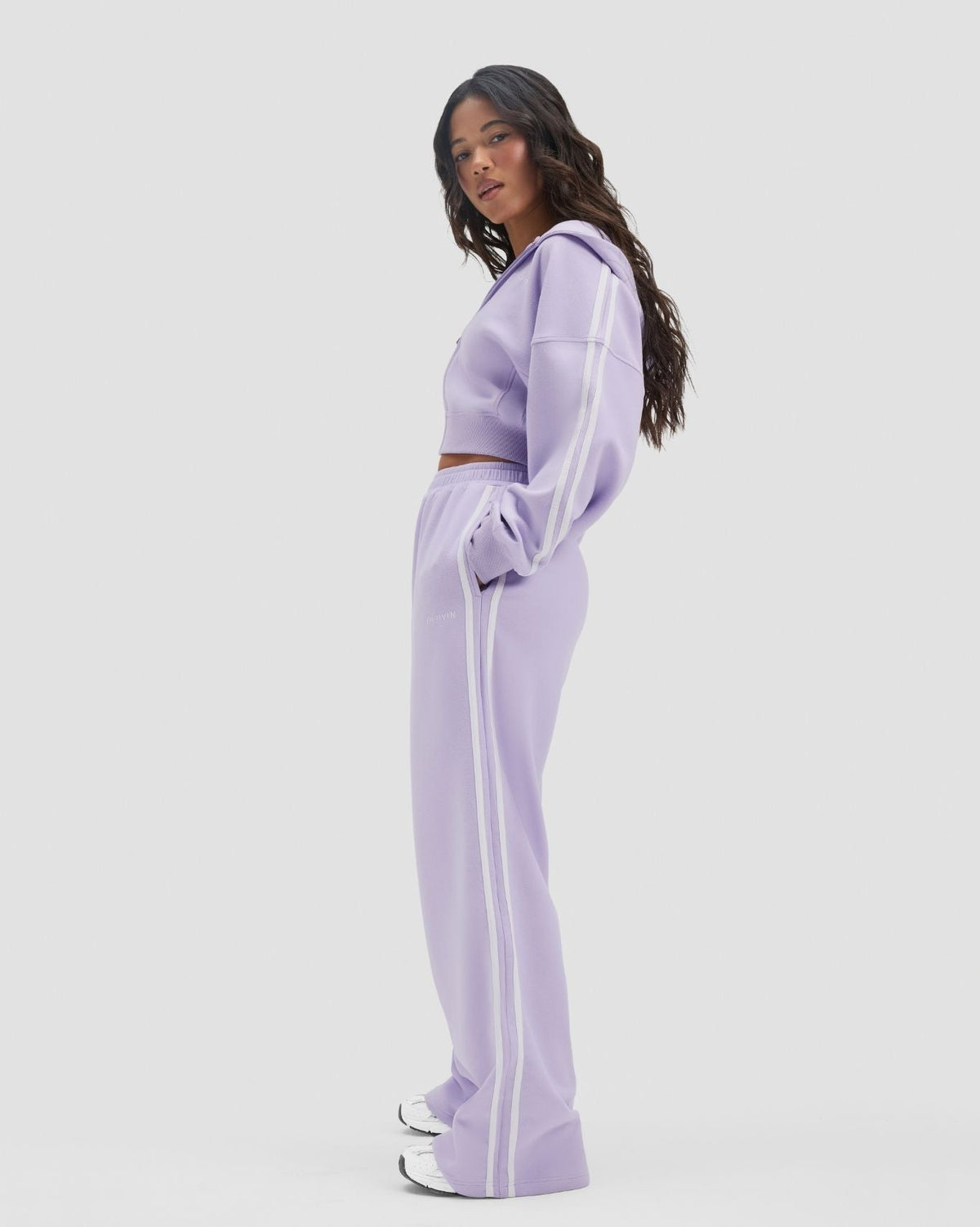 Essential Jersey Stripe Joggers | Lilac