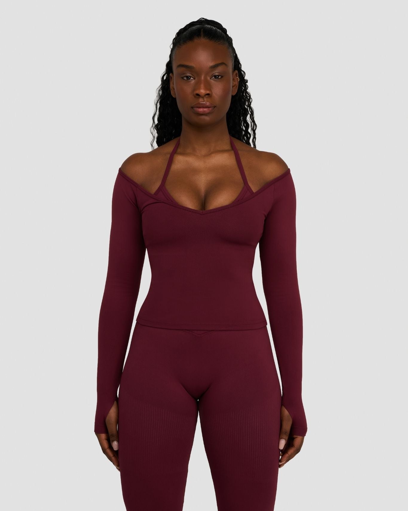 Elevate™ Sculpting Seamless V-Neck Top | Merlot