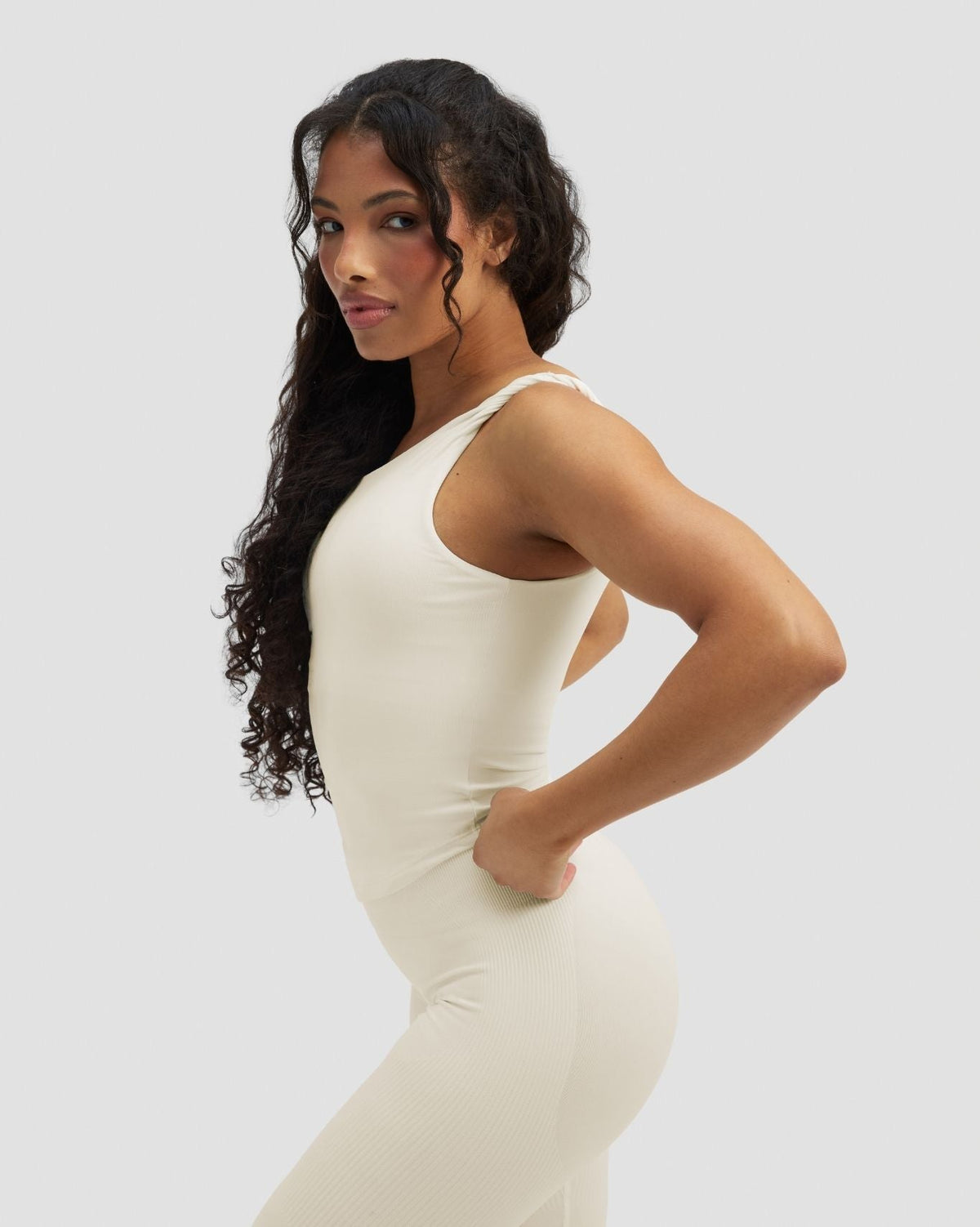 Elevate™ Sculpting Asymmetric Twist Top | Cream