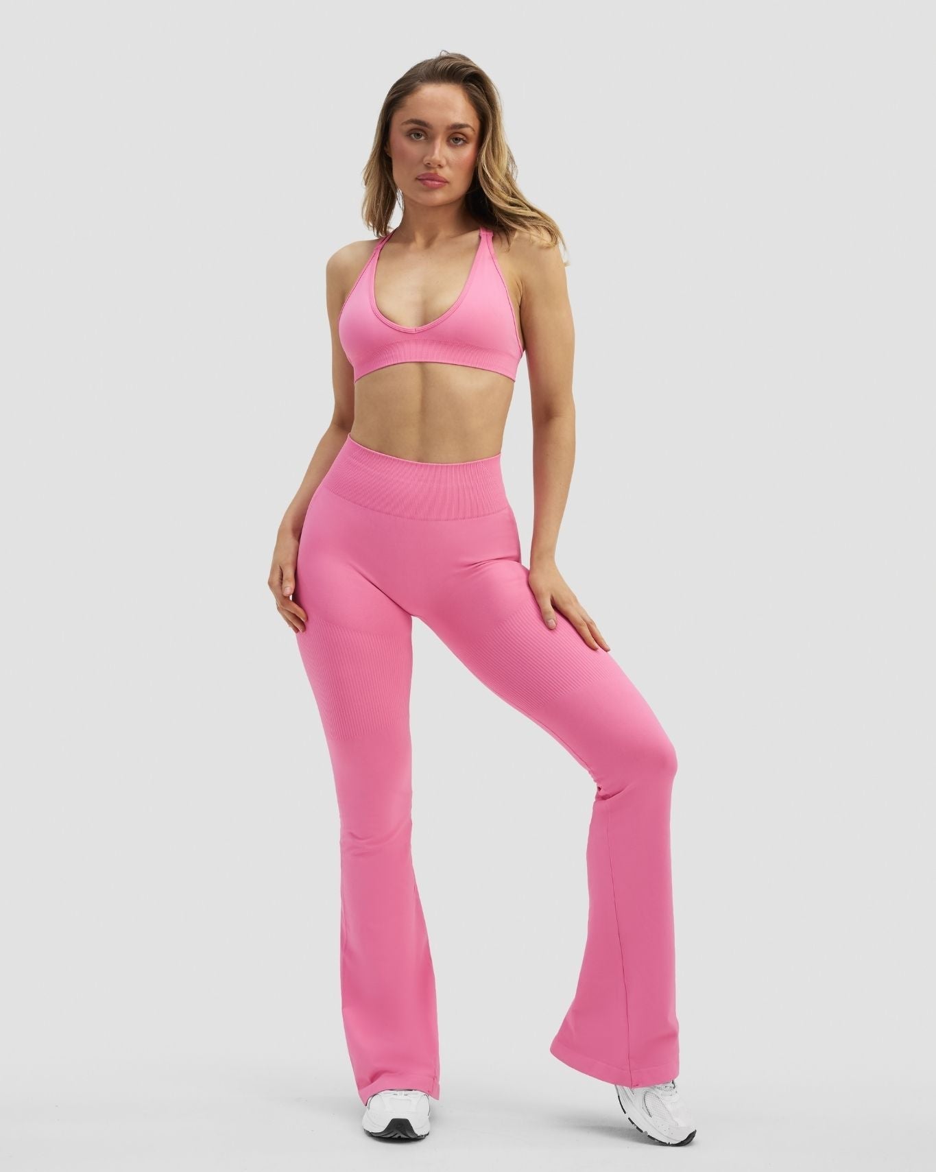 Elevate™ Sculpting High Waist Flare Leggings | Bubble Pink