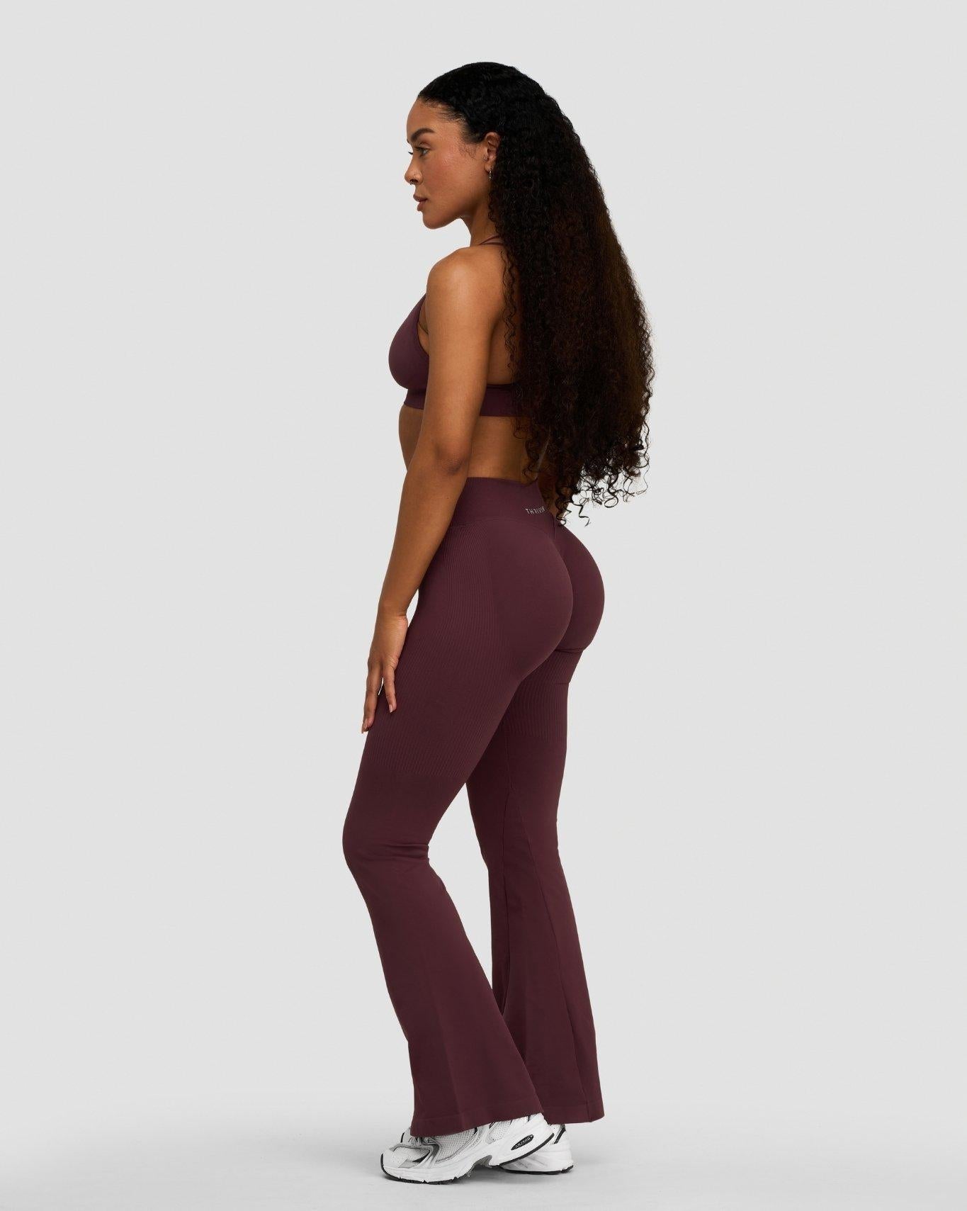Elevate™ Sculpting Mid V-Waist Flare Leggings | Dark Mauve
