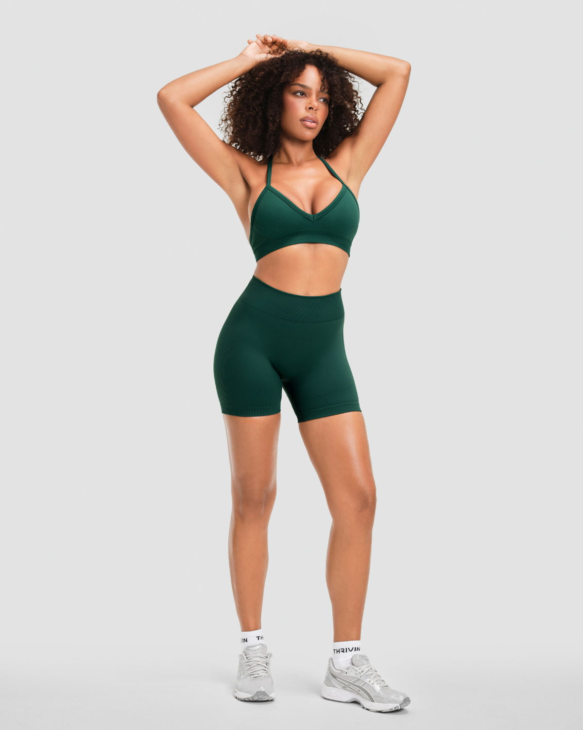 Elevate™ Sculpting Mid Waist Scrunch Shorter Shorts | Pine Green
