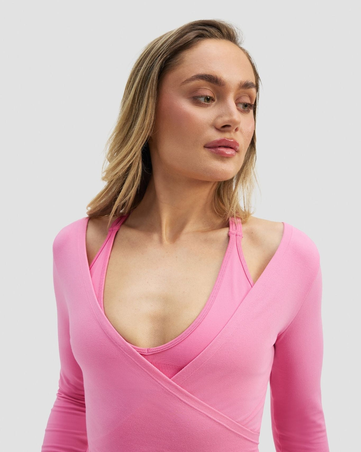 The Essential Collection Wrap Top | Bubble Pink