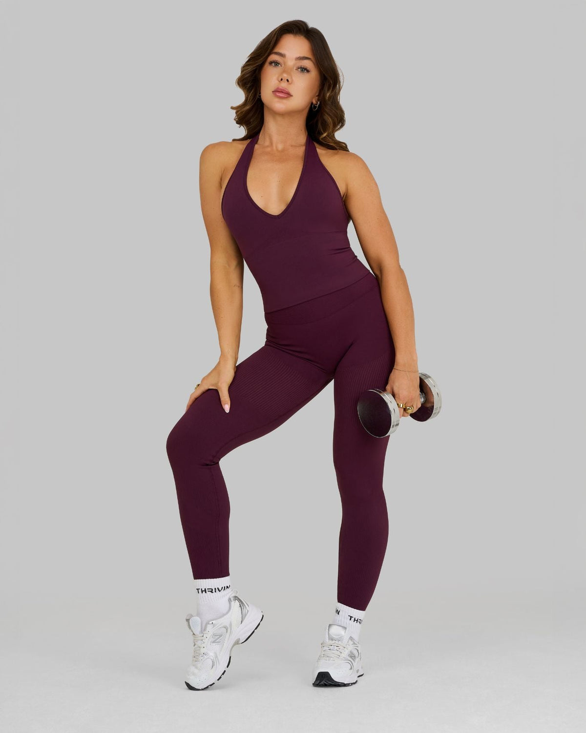 Elevate™ Sculpting Seamless Halterneck Top | Winter Plum