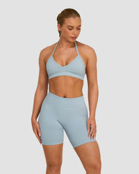 Elevate™ Sculpting Seamless Adjustable Halter Bra | Blue Haze