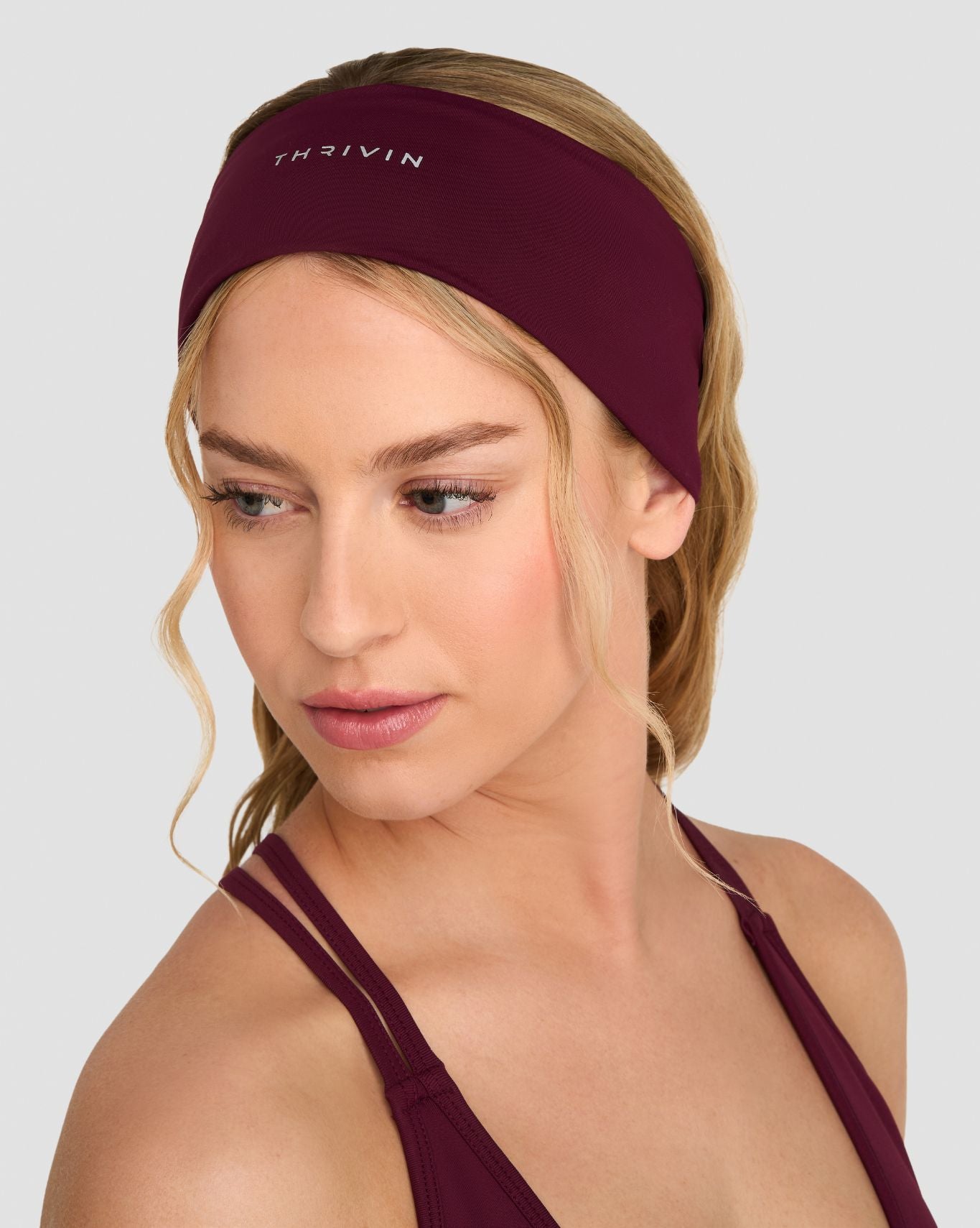 The Essential Collection Chrome Logo Headband | Merlot