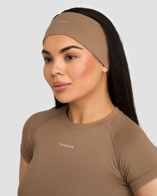The Essential Collection Chrome Logo Headband | Toffee