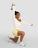 Elevate™ Sculpting Seamless V-Neck Top | Cream